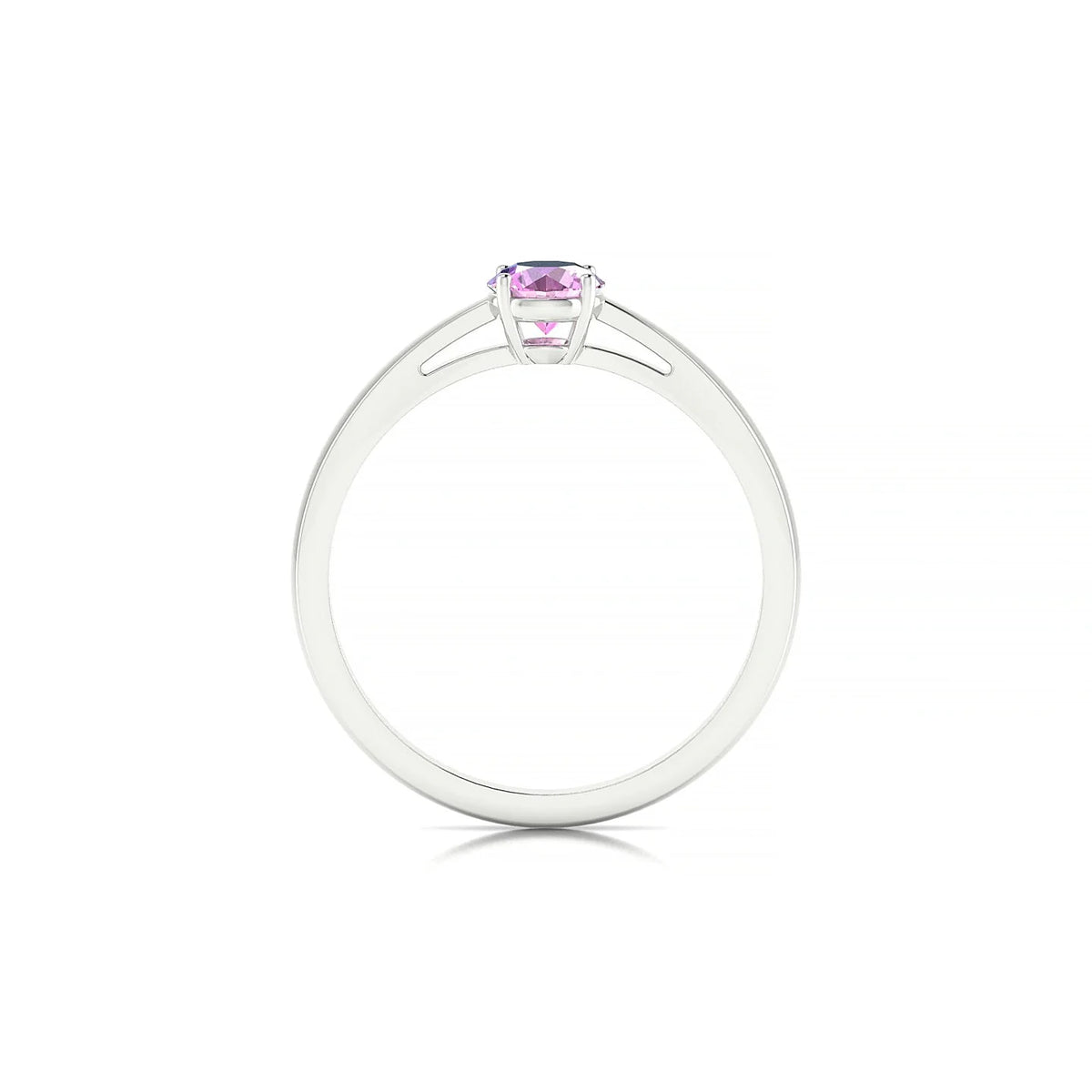 Zenith | 18k White Gold 4.5 mm Round Pink Sapphire Ring