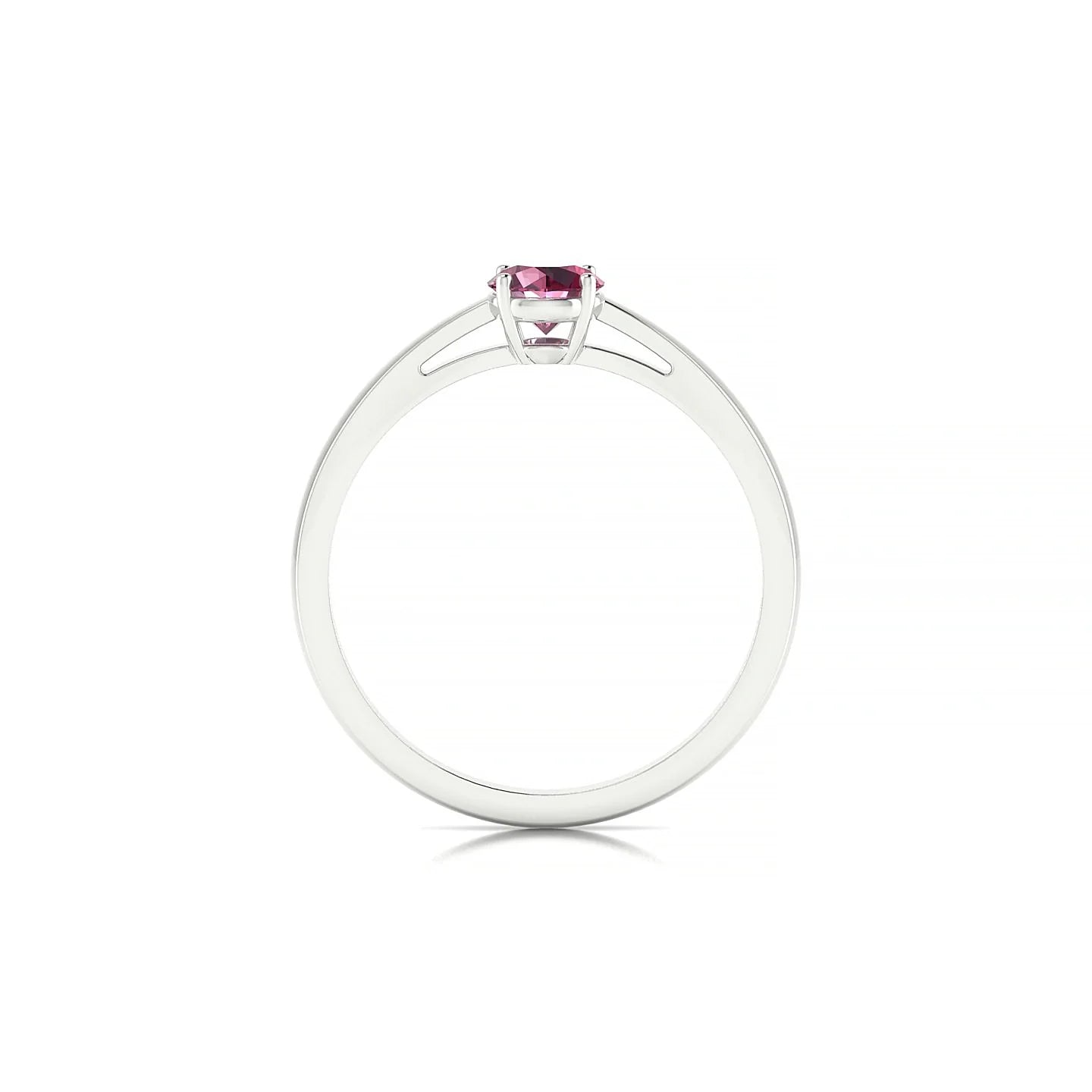Zenith | 18k White Gold 4.5 mm Round Rhodolite Ring