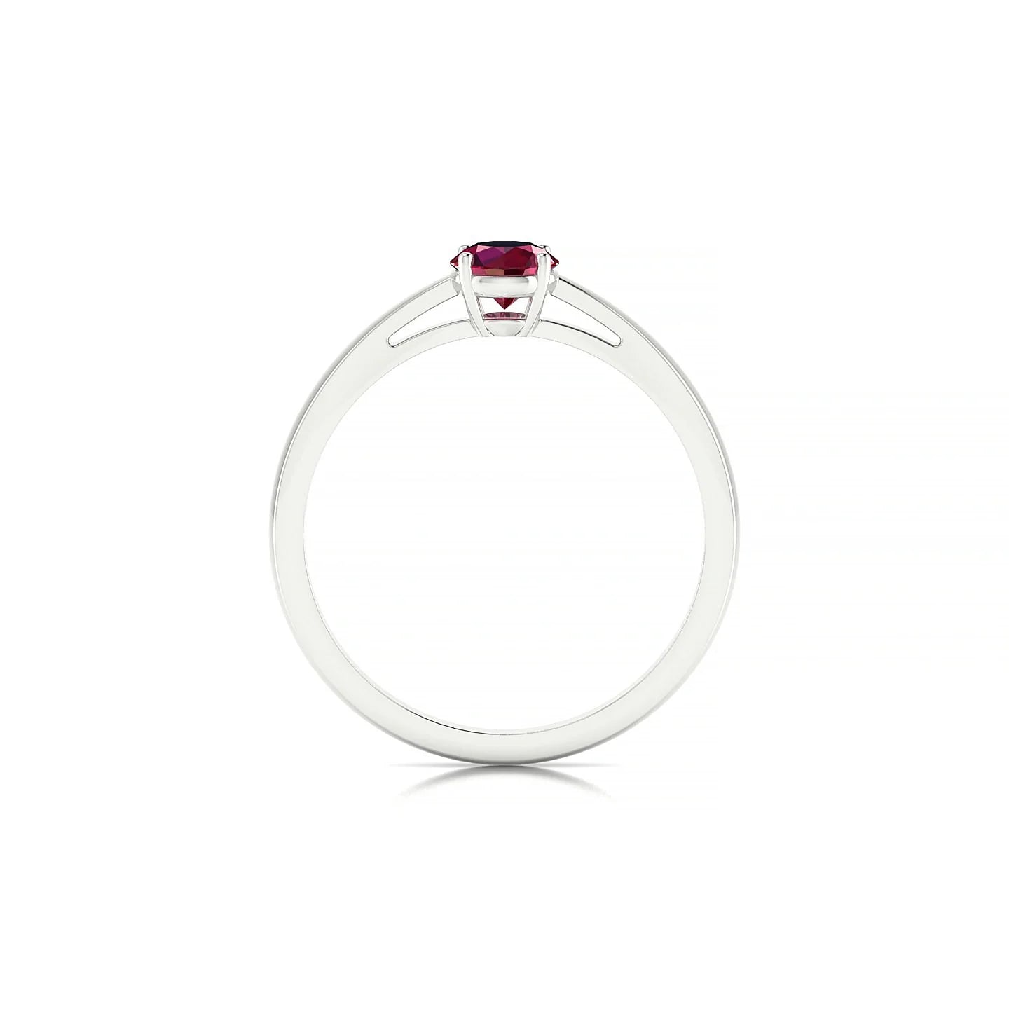 Zenith | 18k White Gold 4.5 mm Round Ruby Ring