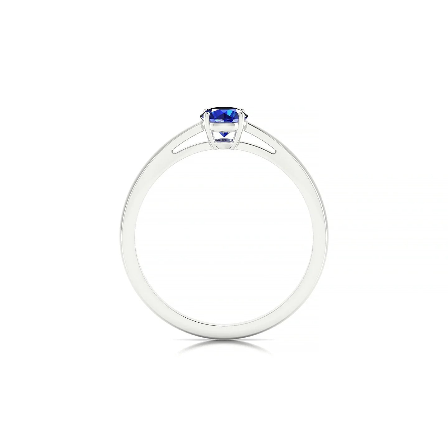 Zenith | 18k White Gold 4.5 mm Round Sapphire Ring