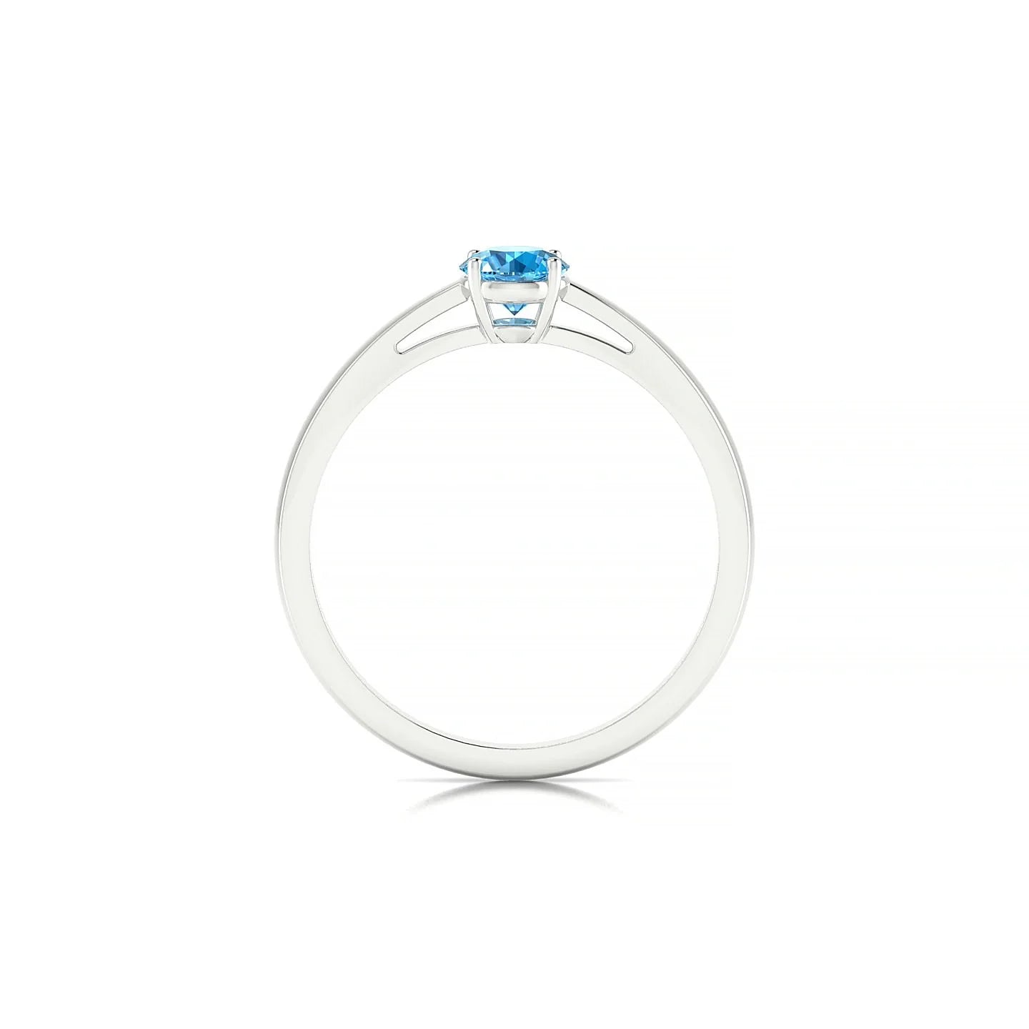 Zenith | 18k White Gold 4.5 mm Round Topaz Ring