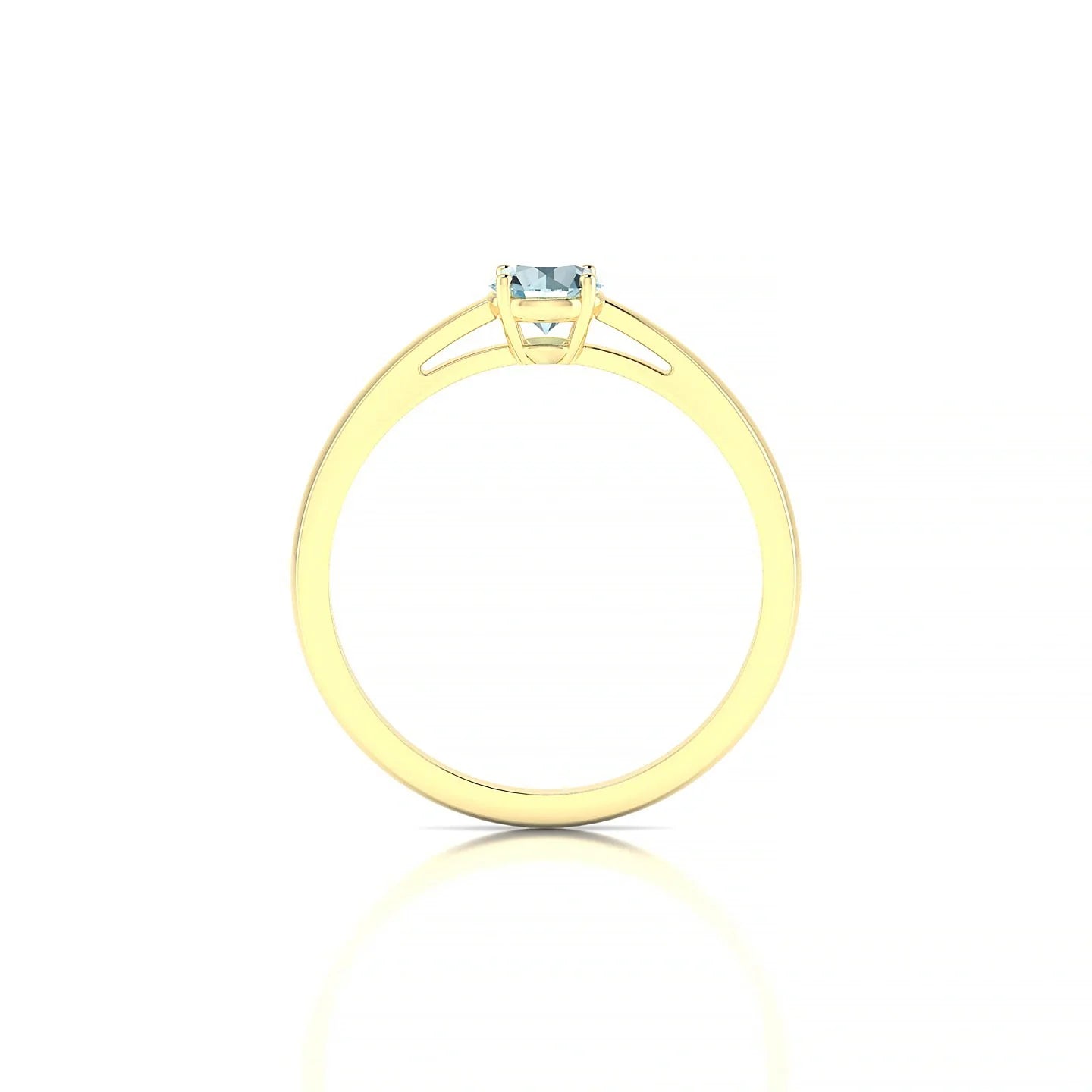 Zenith | 18k Yellow Gold 4.5 mm Round Aquamarine Ring