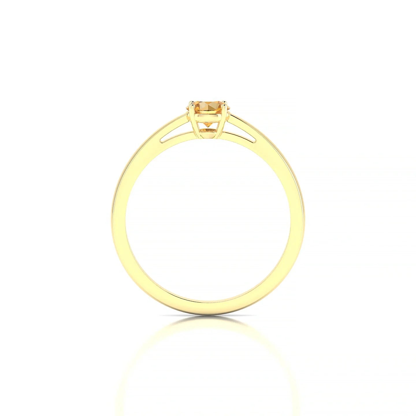Zenith | 18k Yellow Gold 4.5 mm Round Citrine Ring
