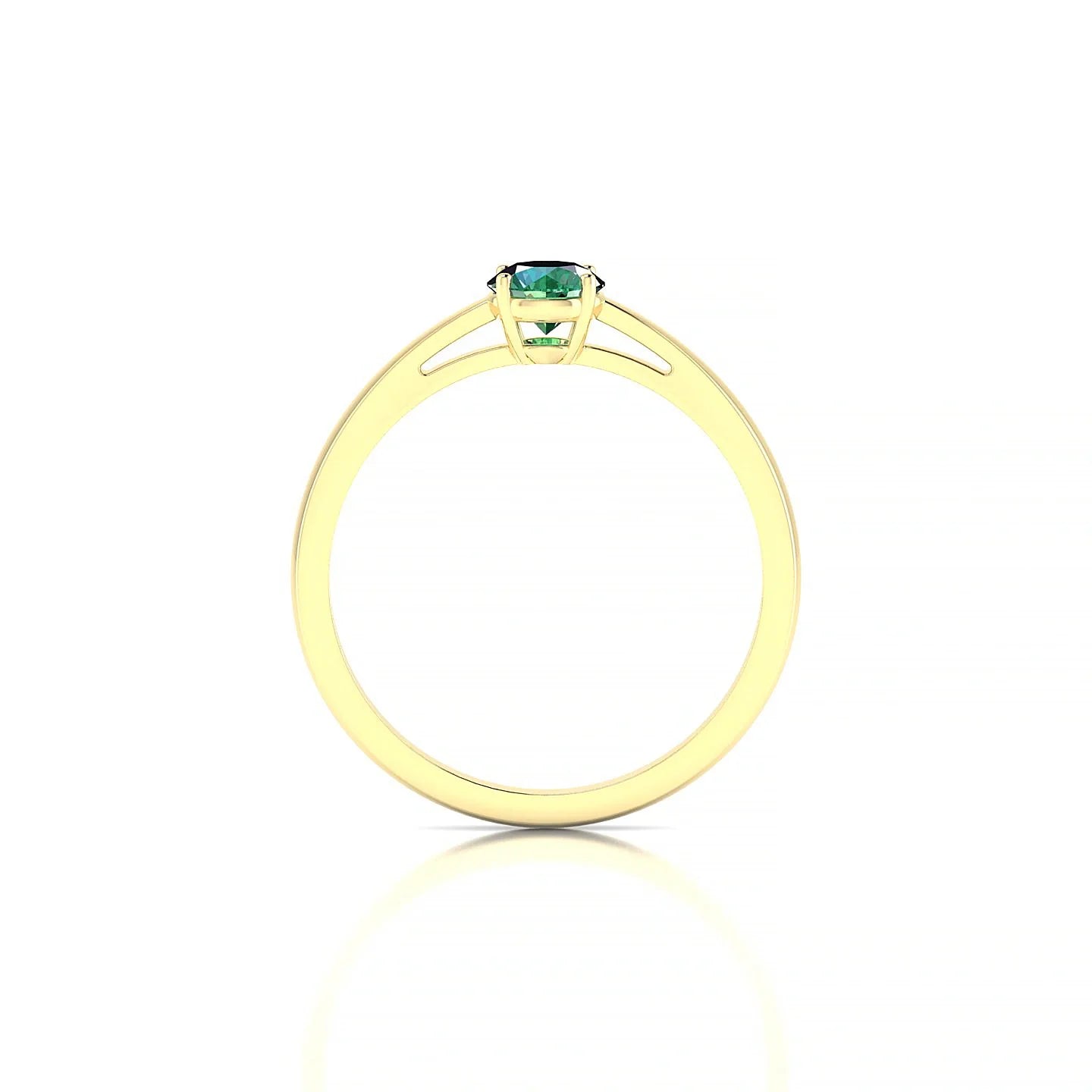 Zenith | 18k Yellow Gold 4.5 mm Round Emerald Ring