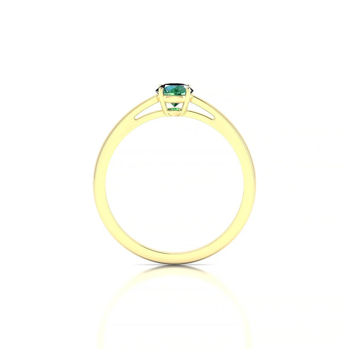 Zenith | 18k Yellow Gold 4.5 mm Round Emerald Ring