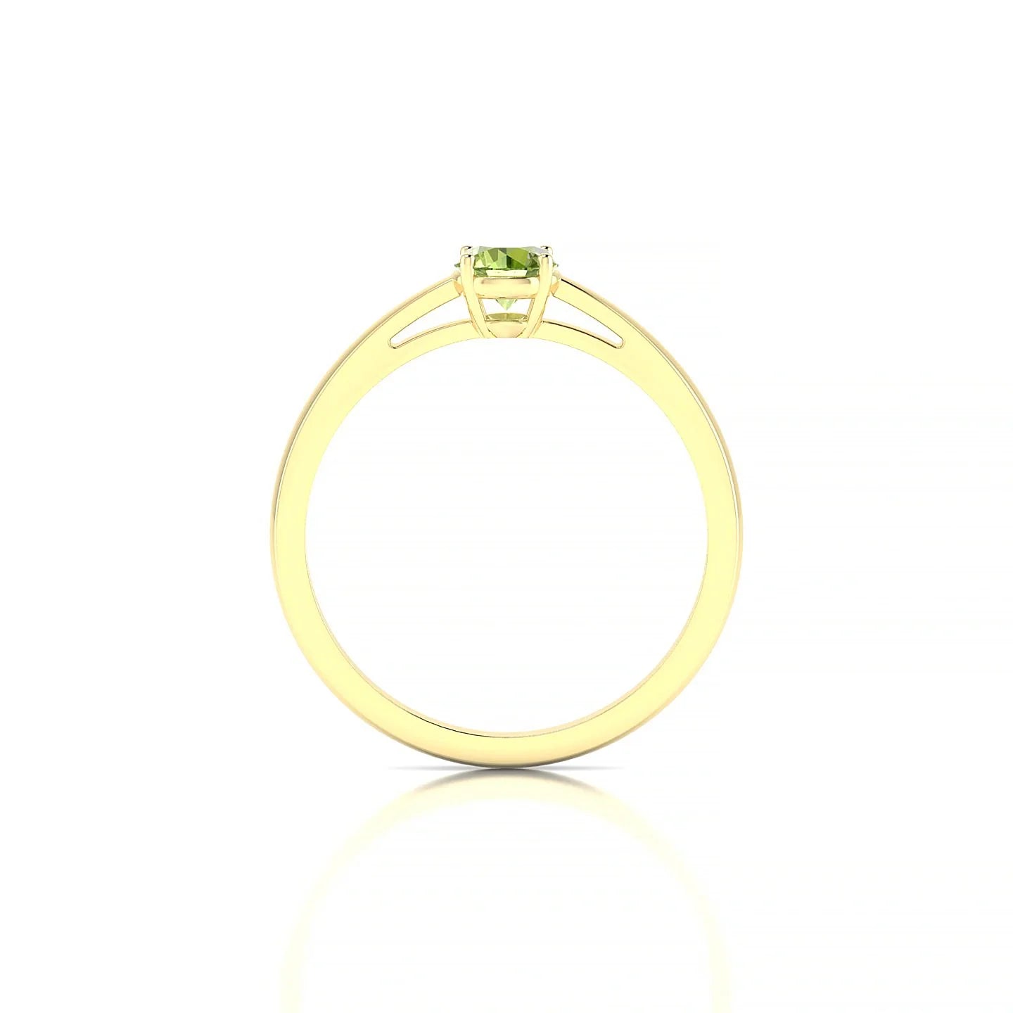 Zenith | 18k Yellow Gold 4.5 mm Round Peridot Ring