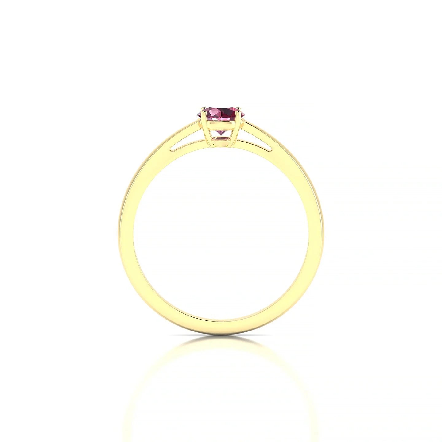 Zenith | 18k Yellow Gold 4.5 mm Round Rhodolite Ring