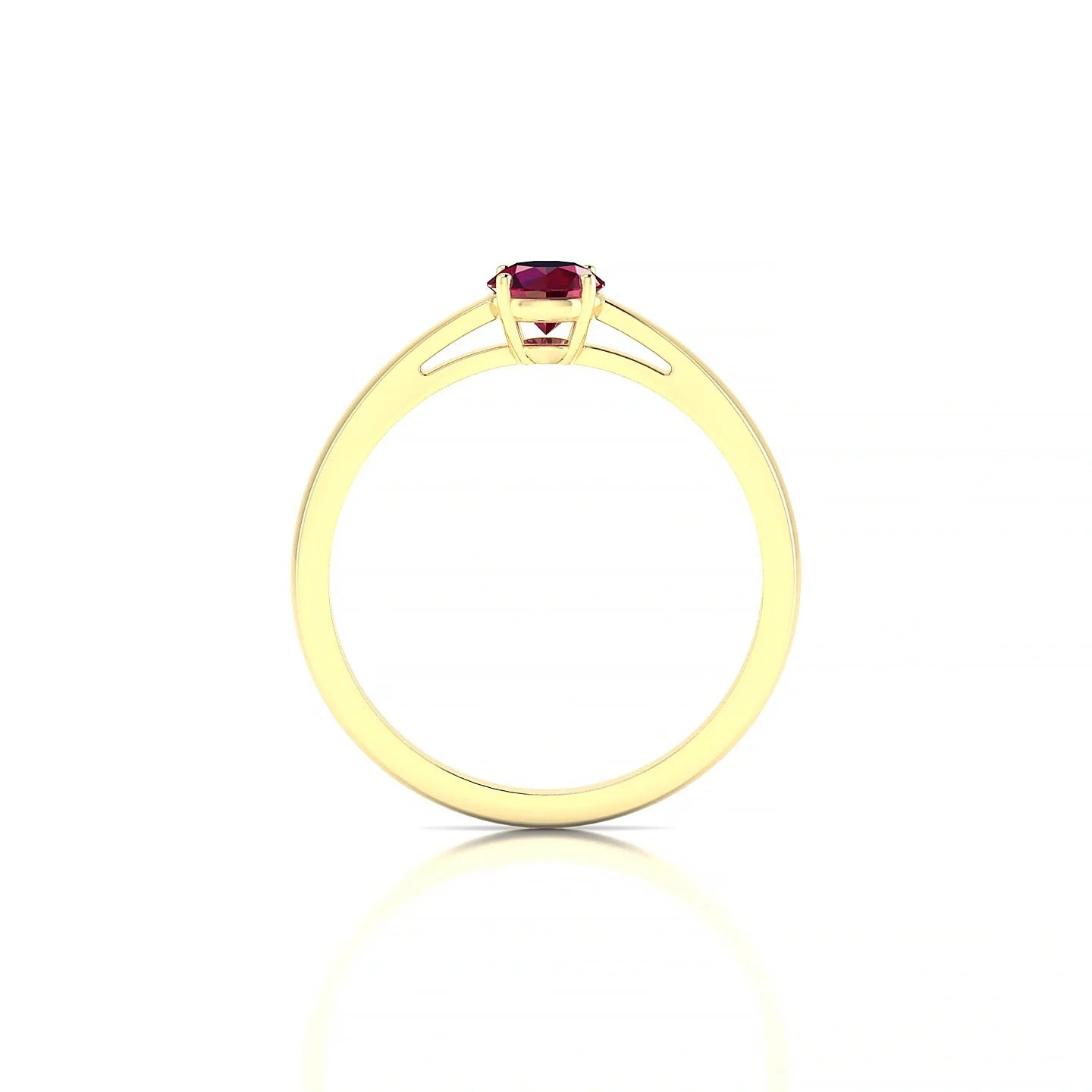 Zenith | 18k Yellow Gold 4.5 mm Round Ruby Ring