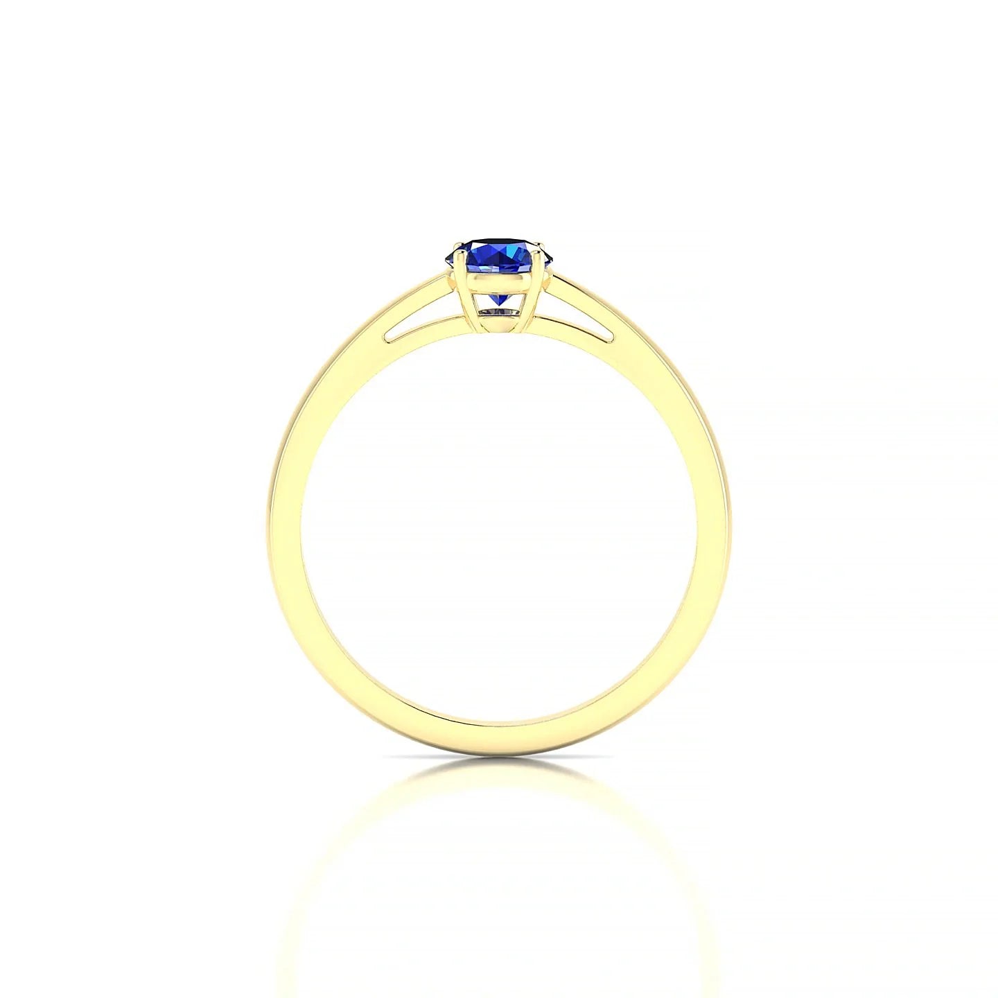 Zenith | 18k Yellow Gold 4.5 mm Round Sapphire Ring