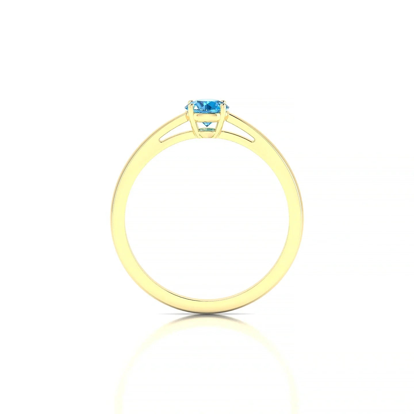 Zenith | 18k Yellow Gold 4.5 mm Round Topaz Ring