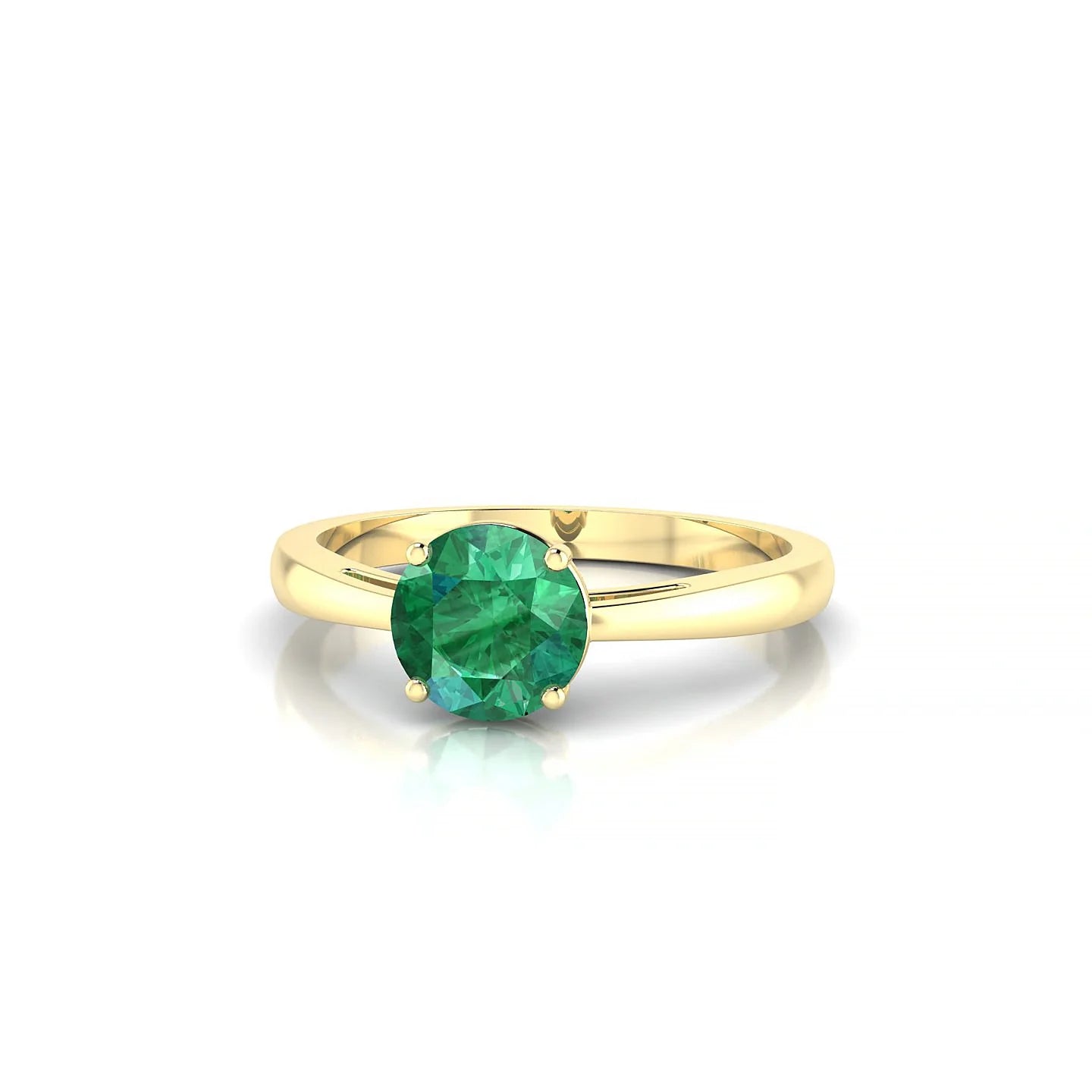 Zenith | 18k Yellow Gold 6 mm Round Emerald Ring