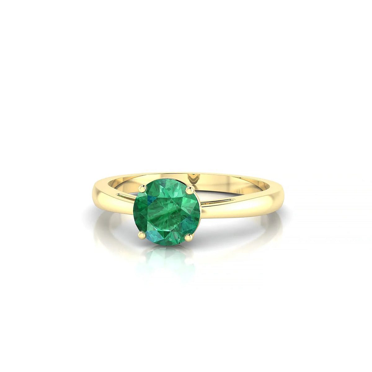 Zenith | 18k Yellow Gold 6 mm Round Emerald Ring