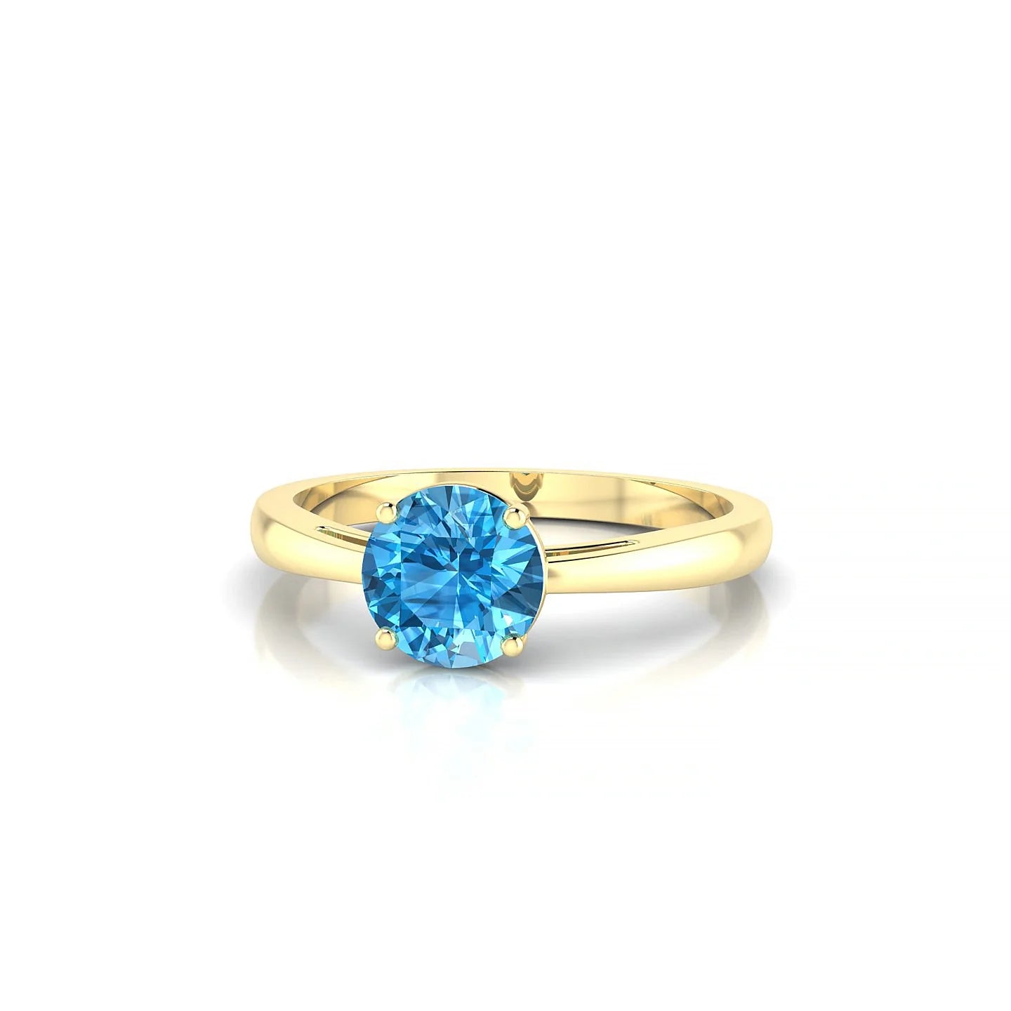 Zenith | 18k Yellow Gold 6 mm Round Topaz Ring