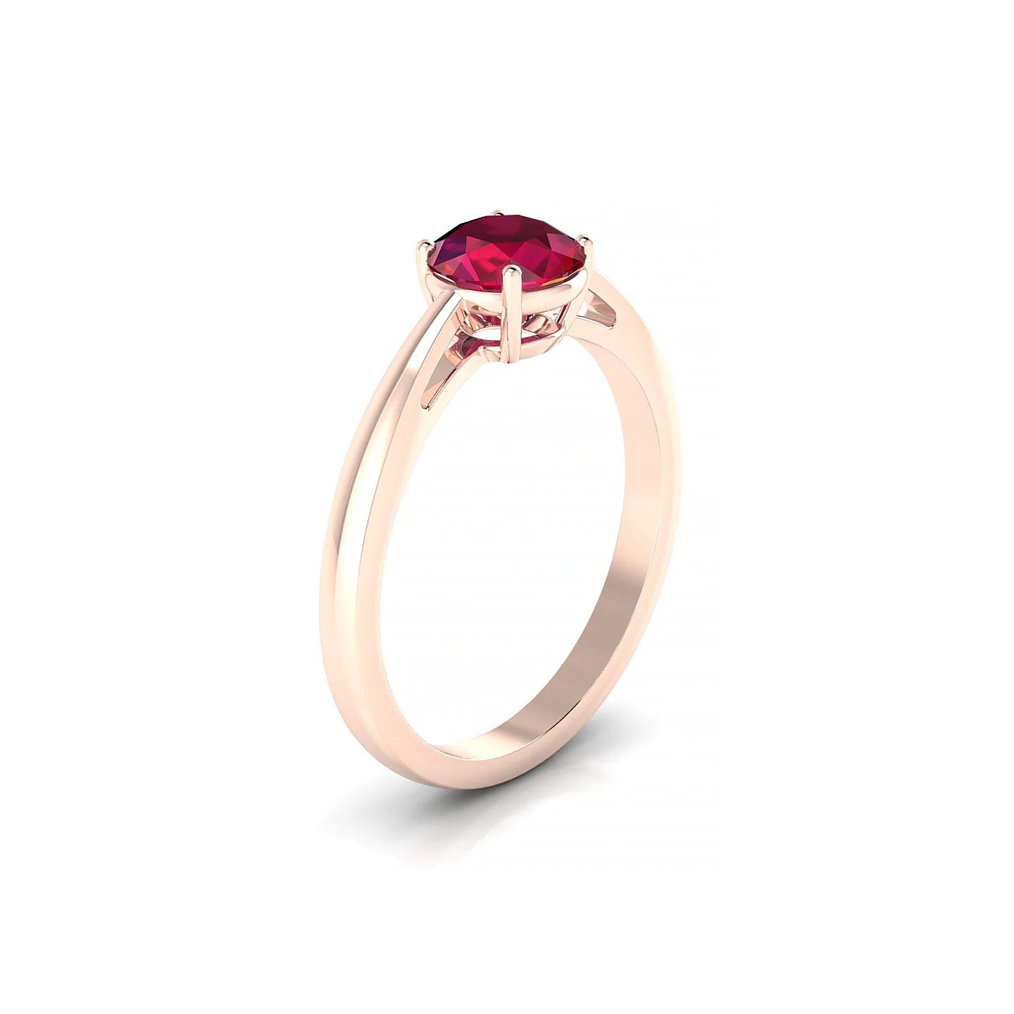 Zenith | 18k Rose Gold 6 mm Round Ruby Ring