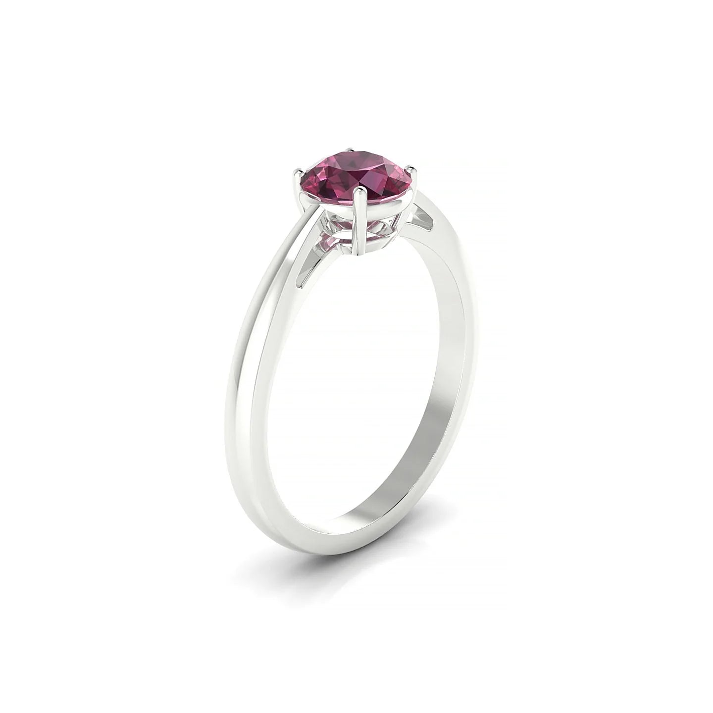 Zenith | 18k White Gold 6 mm Round Rhodolite Ring