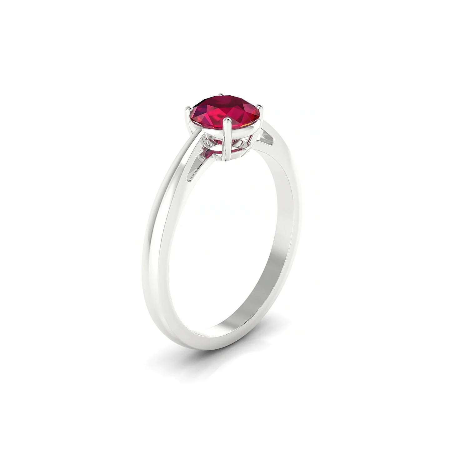 Zenith | 18k White Gold 6 mm Round Ruby Ring
