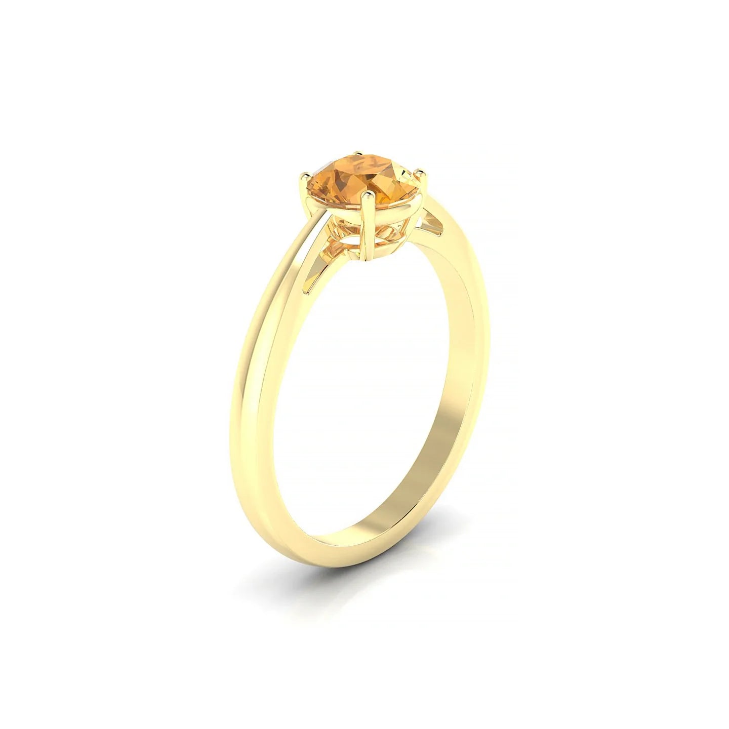 Zenith | 18k Yellow Gold 6 mm Round Citrine Ring