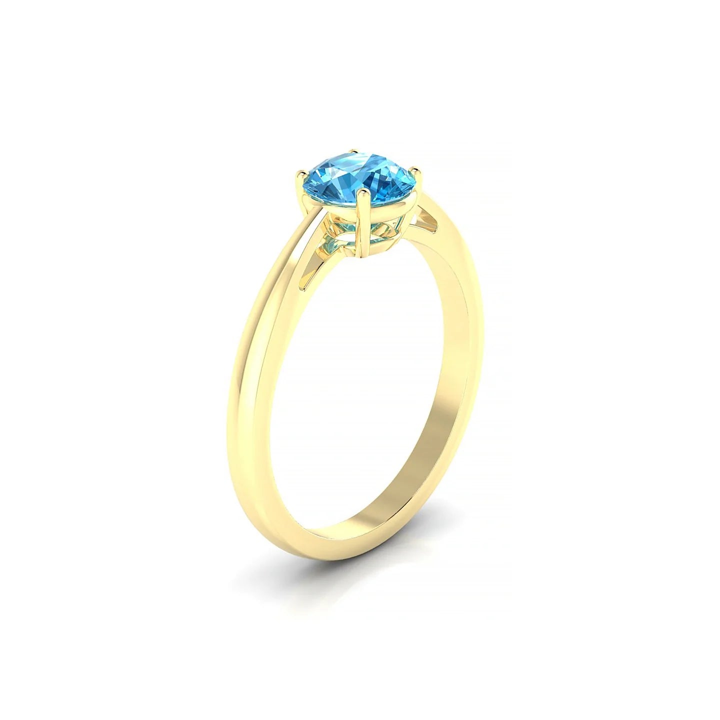 Zenith | 18k Yellow Gold 6 mm Round Topaz Ring
