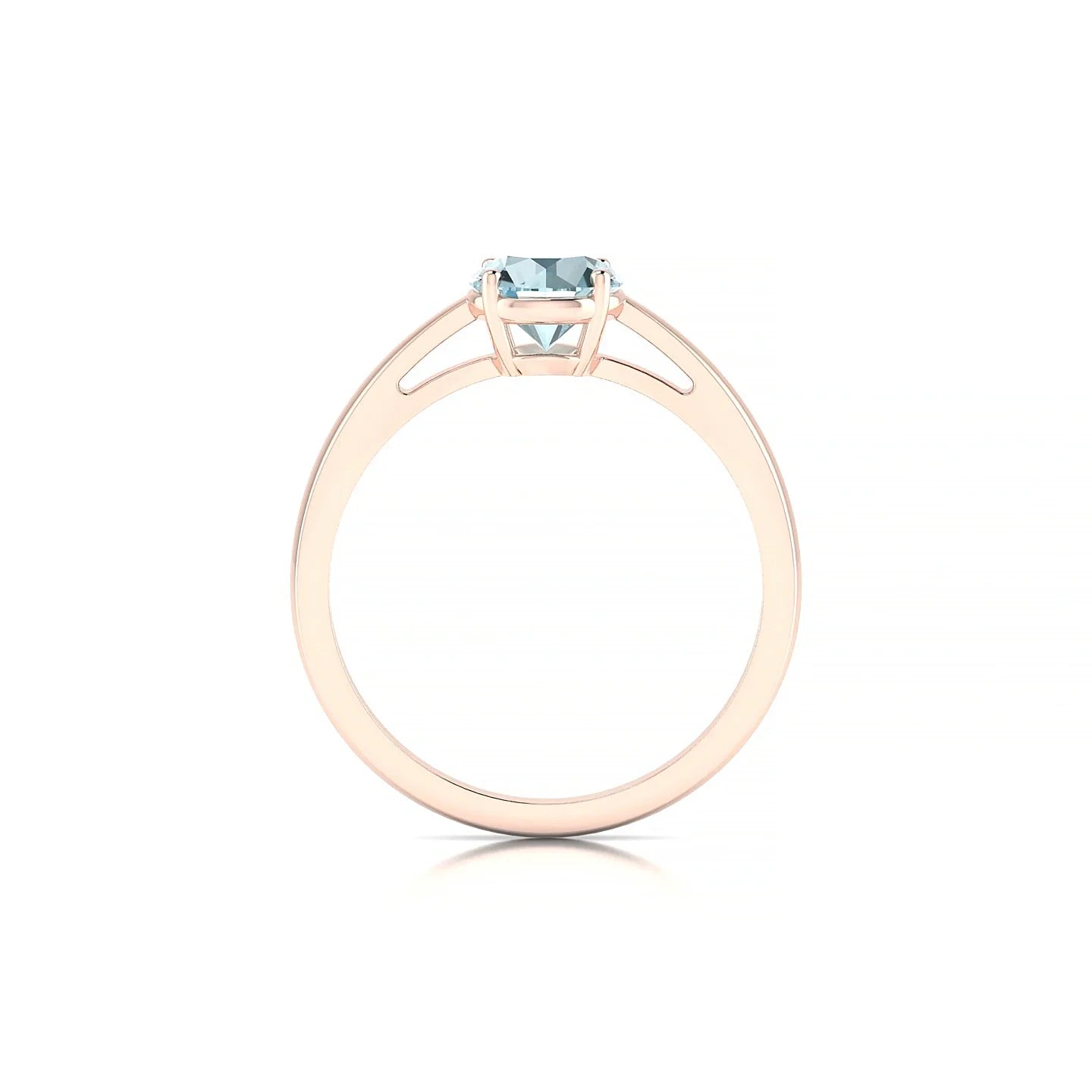 Zenith | 18k Rose Gold 6 mm Round Aquamarine Ring