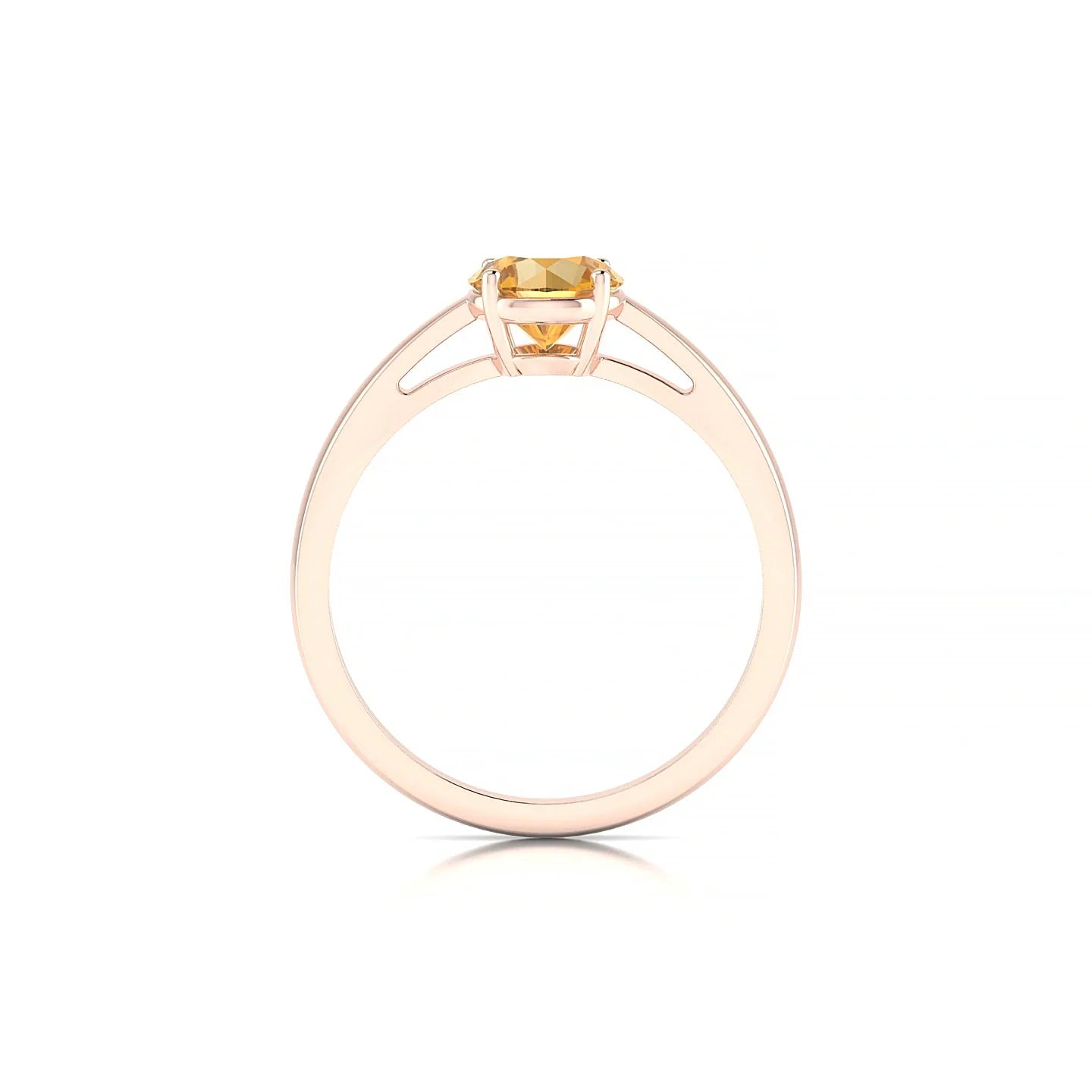 Zenith | 18k Rose Gold 6 mm Round Citrine Ring