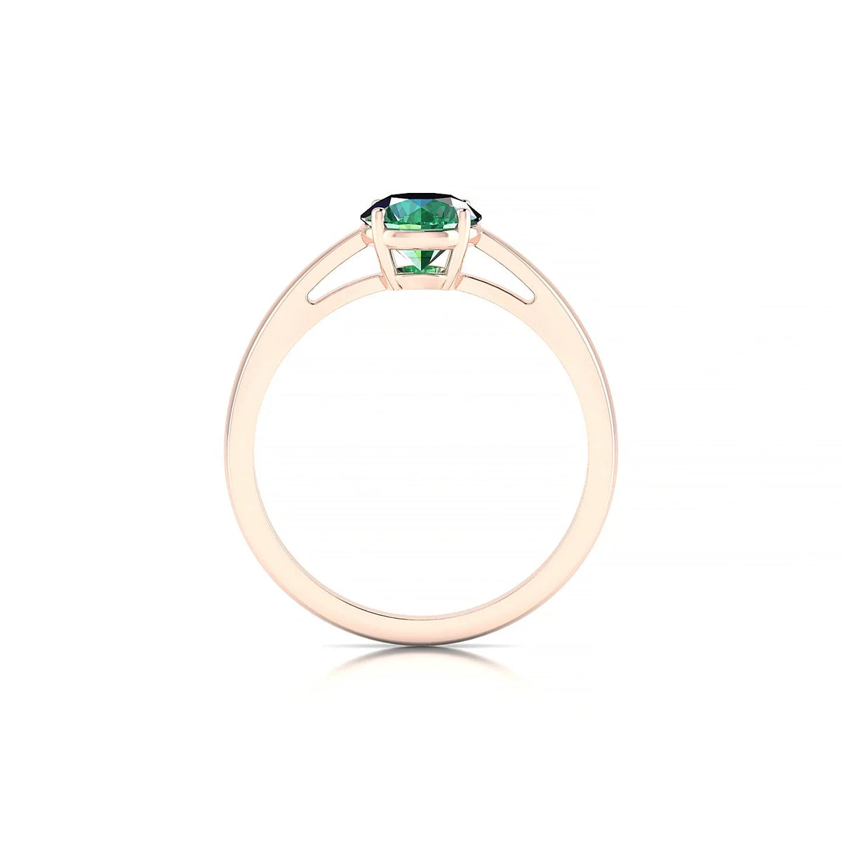 Zenith | 18k Rose Gold 6 mm Round Emerald Ring
