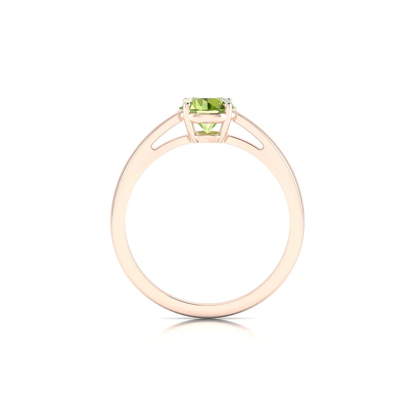 Zenith | 18k Rose Gold 6 mm Round Peridot Ring