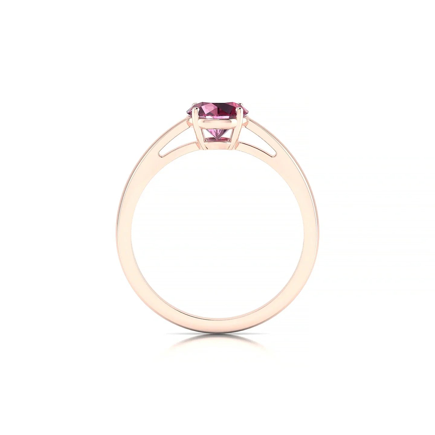 Zenith | 18k Rose Gold 6 mm Round Rhodolite Ring