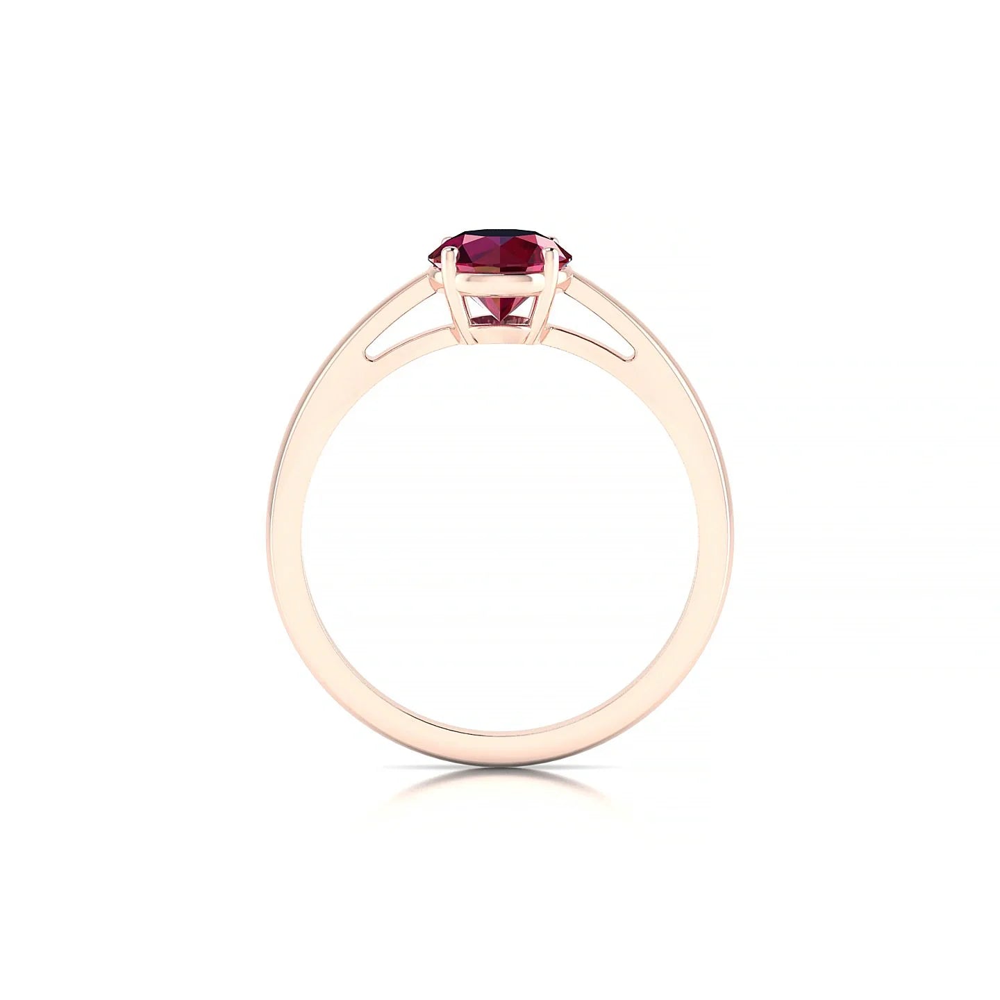 Zenith | 18k Rose Gold 6 mm Round Ruby Ring