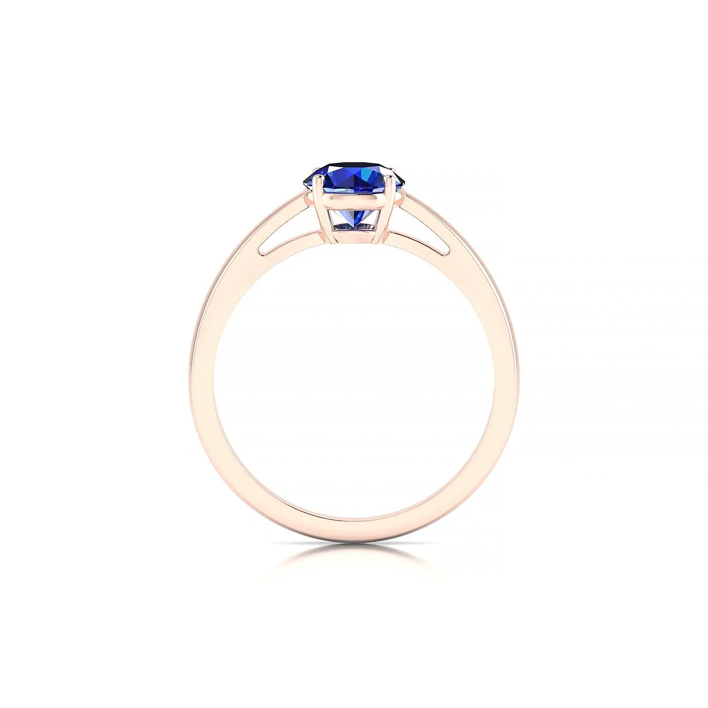 Zenith | 18k Rose Gold 6 mm Round Sapphire Ring