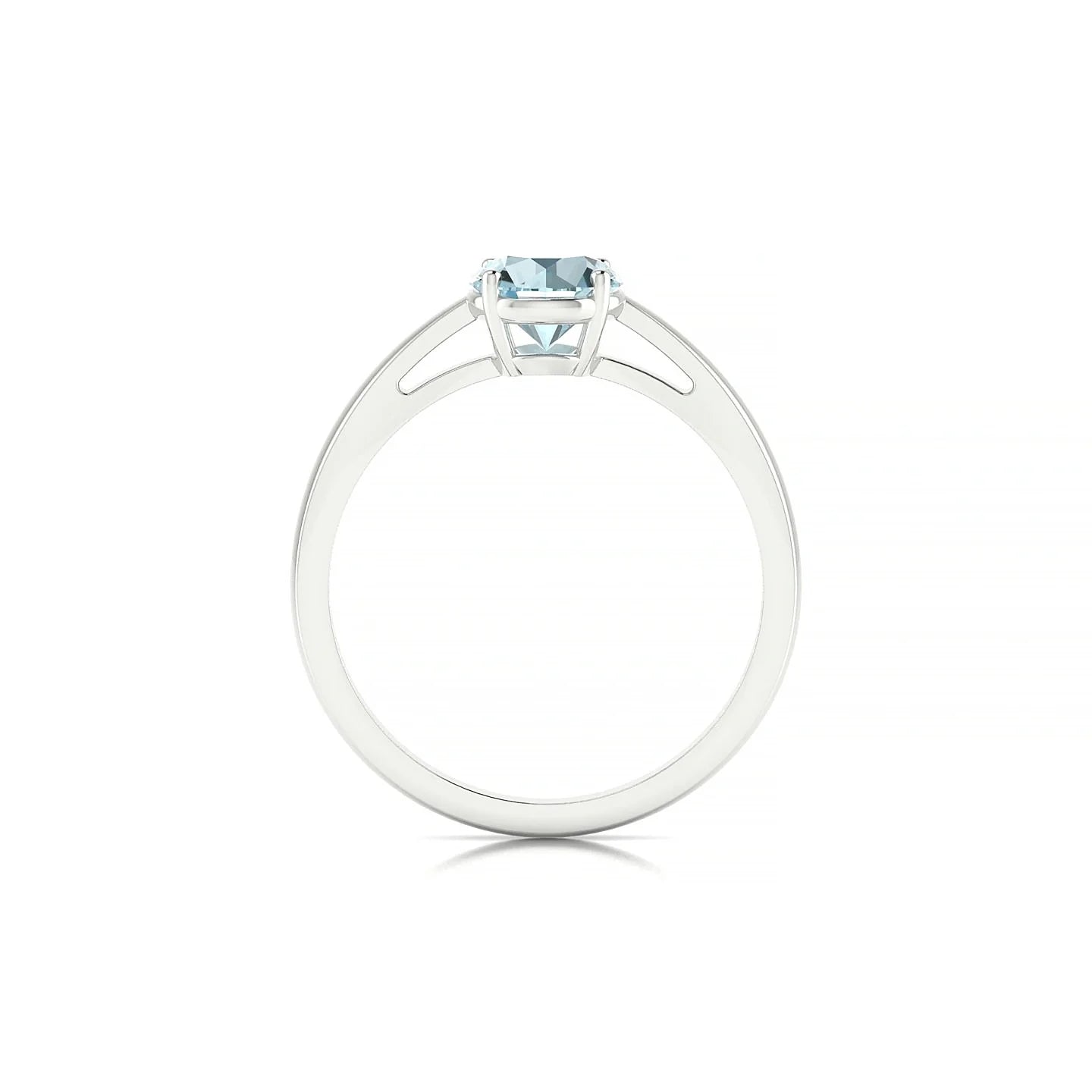 Zenith | 18k White Gold 6 mm Round Aquamarine Ring