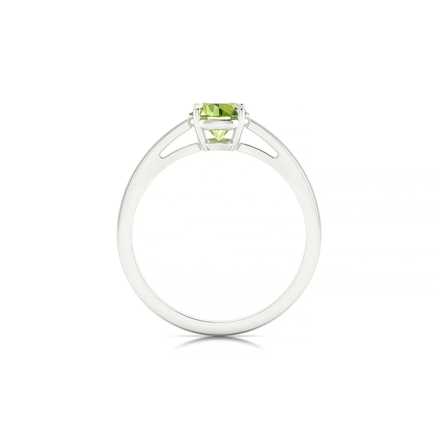 Zenith | 18k White Gold 6 mm Round Peridot Ring