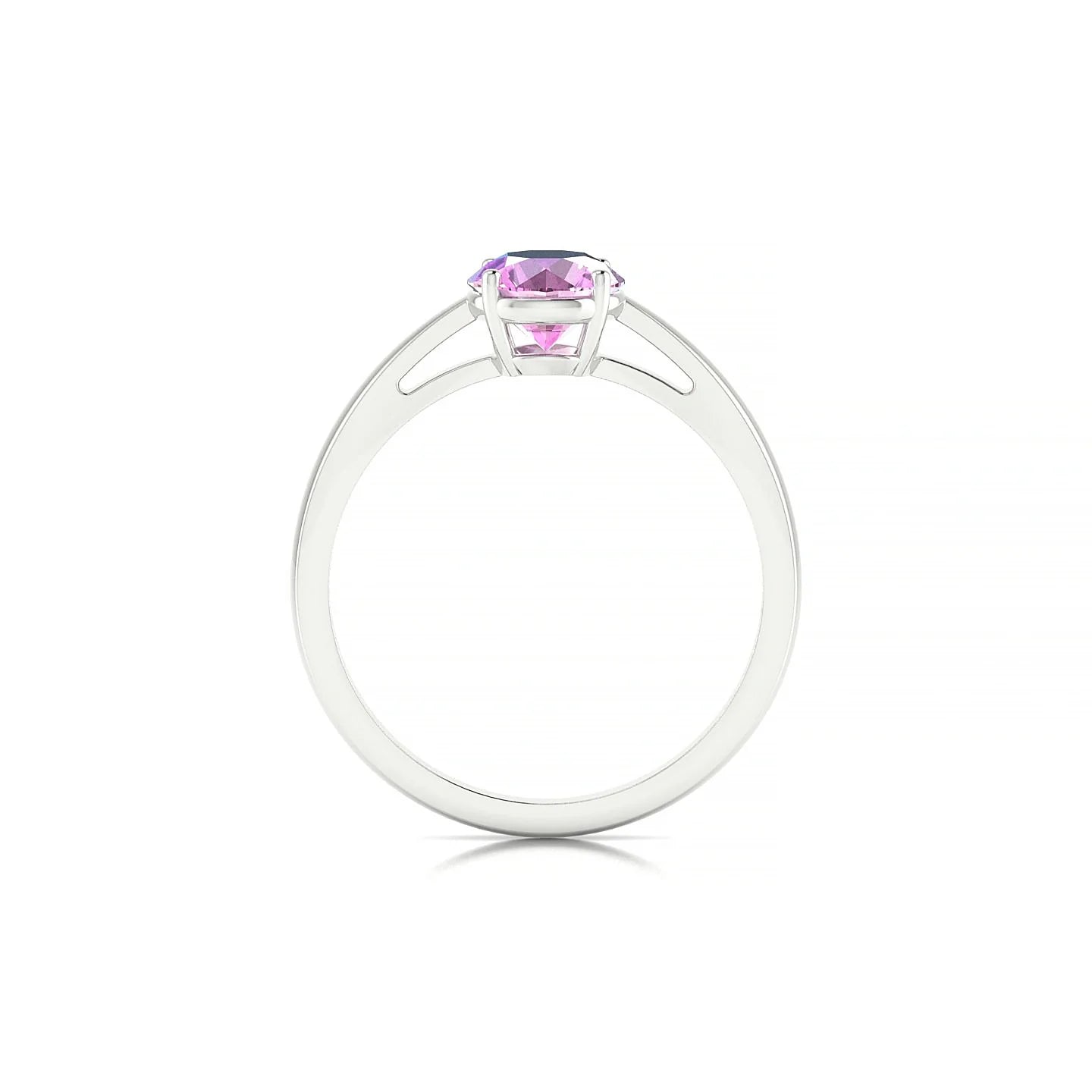 Zenith | 18k White Gold 6 mm Round Pink Sapphire Ring