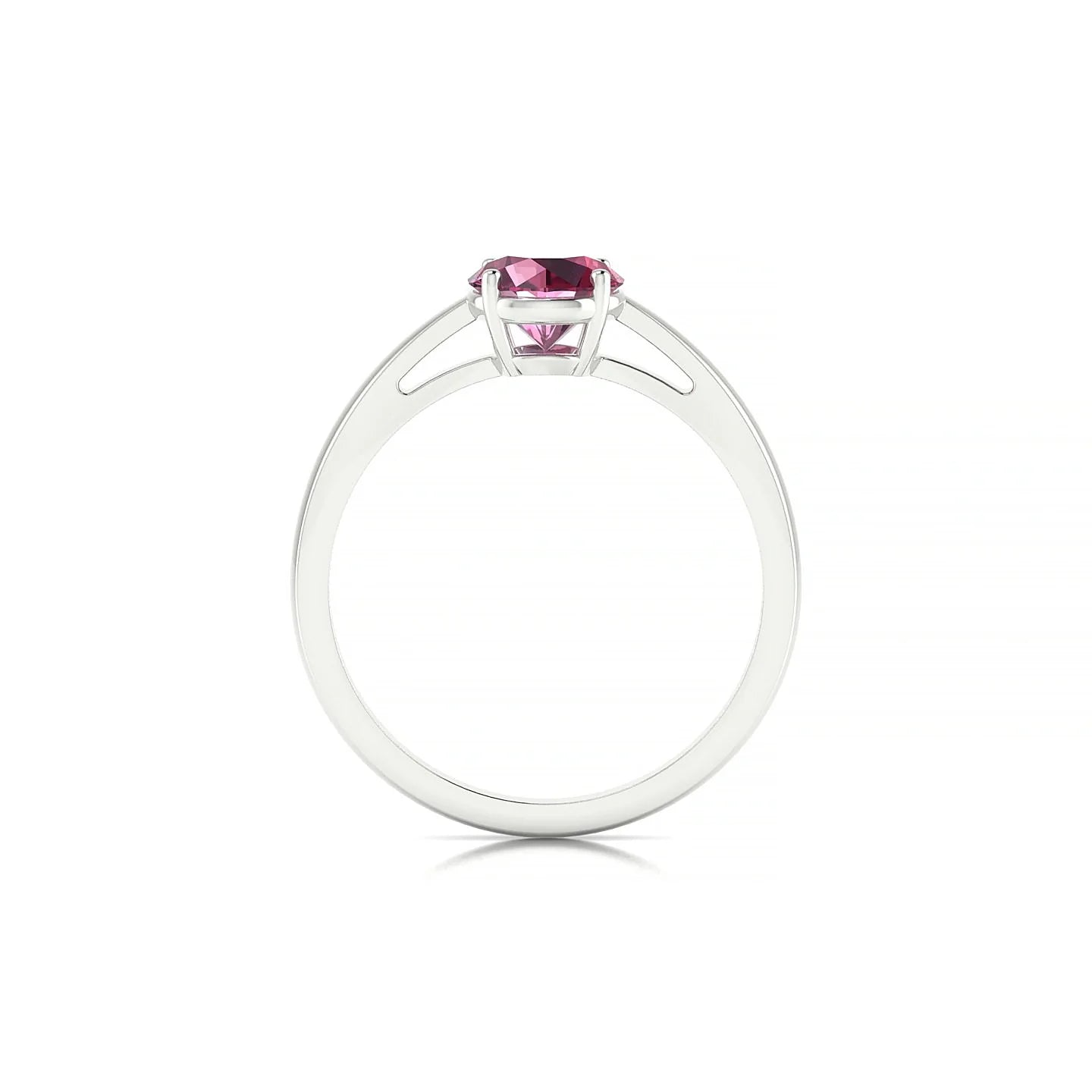 Zenith | 18k White Gold 6 mm Round Rhodolite Ring