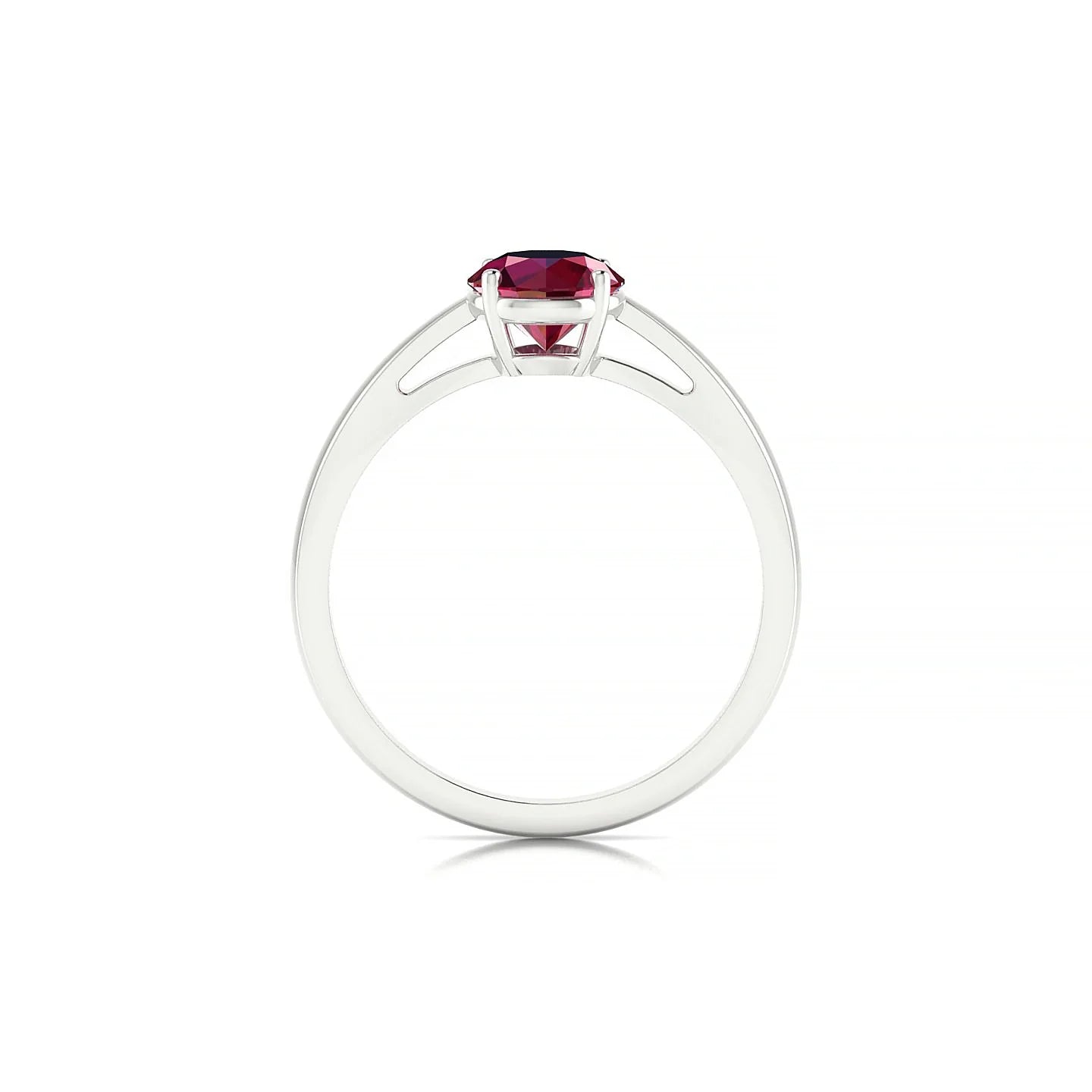 Zenith | 18k White Gold 6 mm Round Ruby Ring