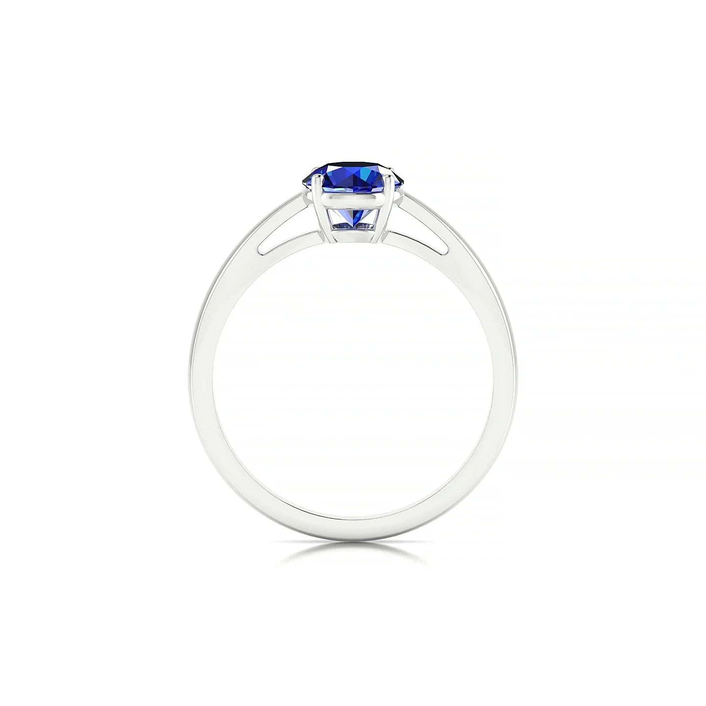 Zenith | 18k White Gold 6 mm Round Sapphire Ring