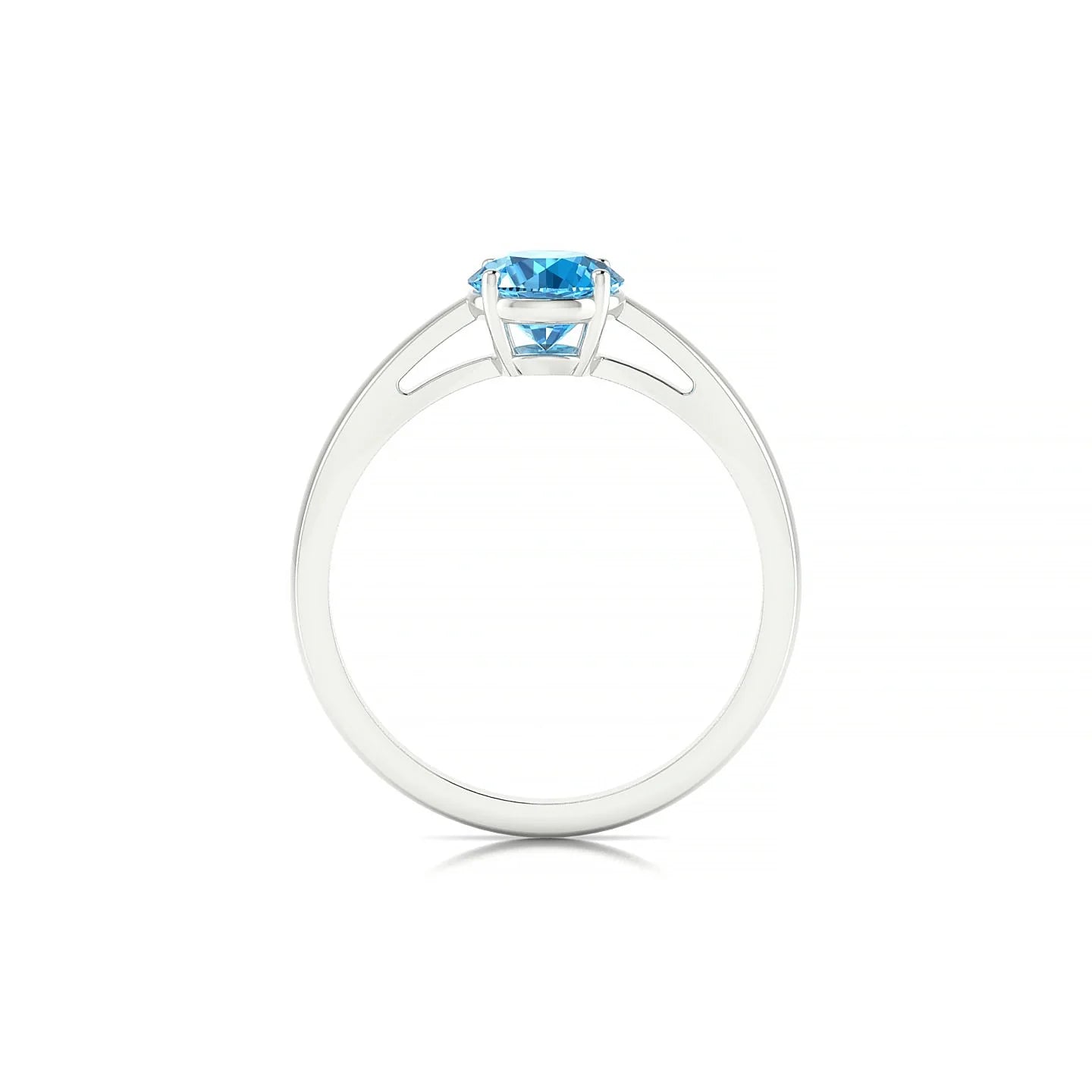 Zenith | 18k White Gold 6 mm Round Topaz Ring
