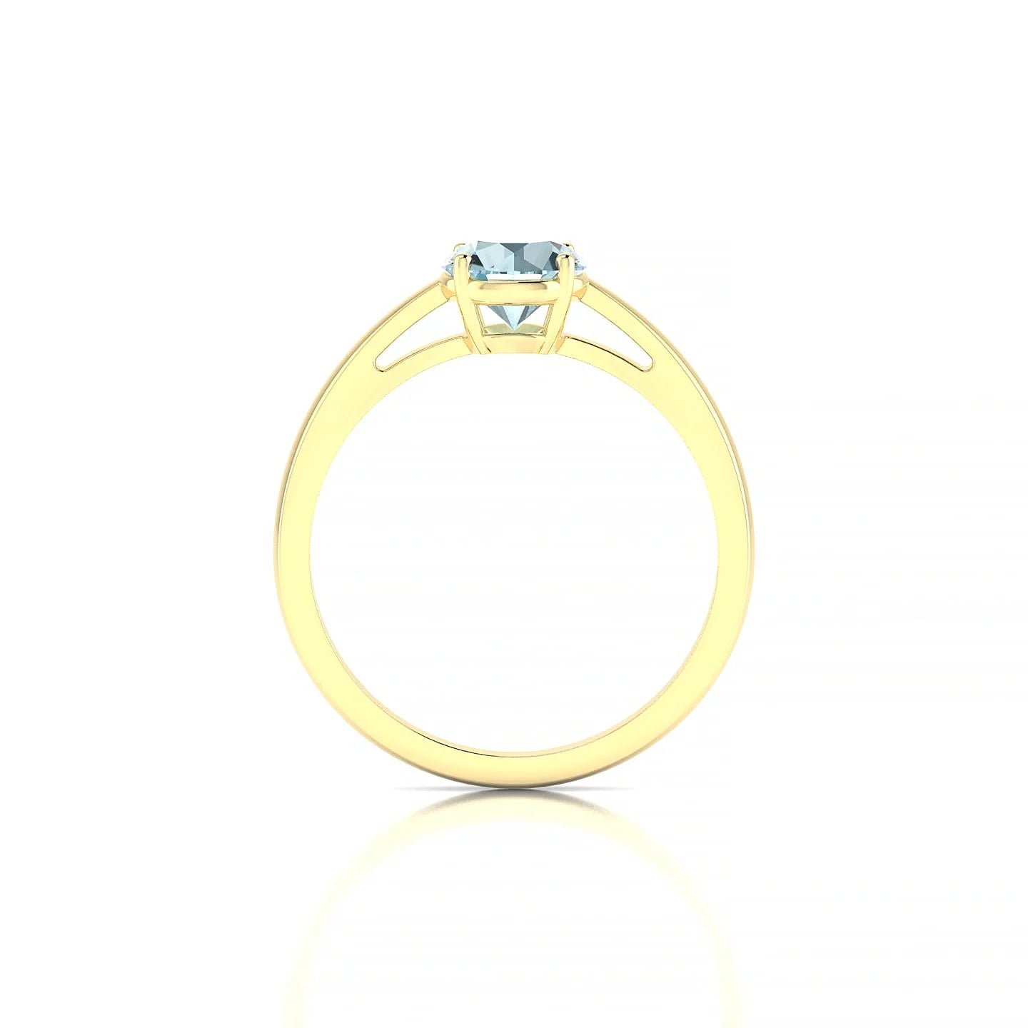 Zenith | 18k Yellow Gold 6 mm Round Aquamarine Ring