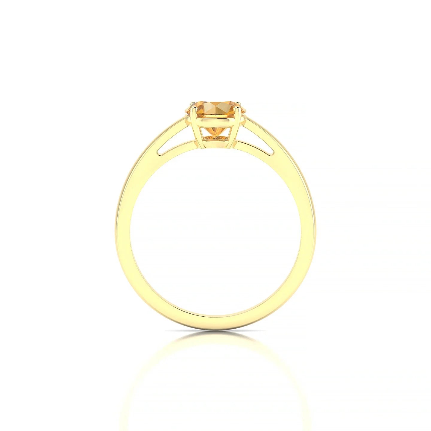 Zenith | 18k Yellow Gold 6 mm Round Citrine Ring