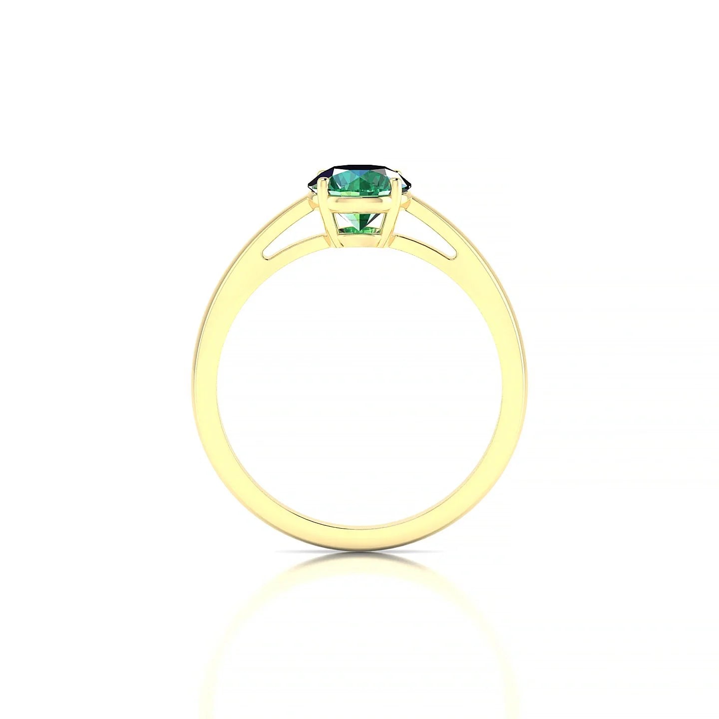 Zenith | 18k Yellow Gold 6 mm Round Emerald Ring