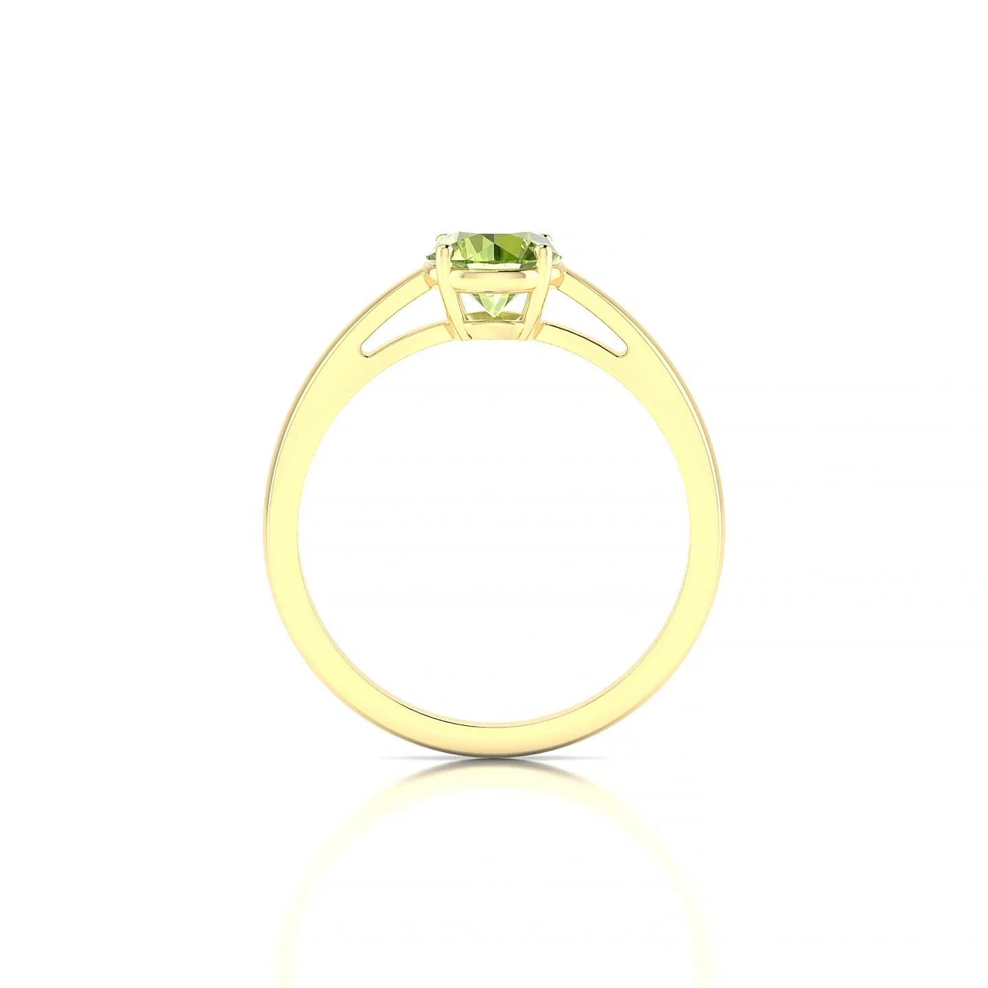 Zenith | 18k Yellow Gold 6 mm Round Peridot Ring