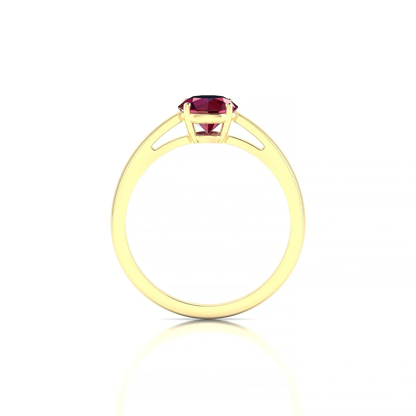 Zenith | 18k Yellow Gold 6 mm Round Ruby Ring