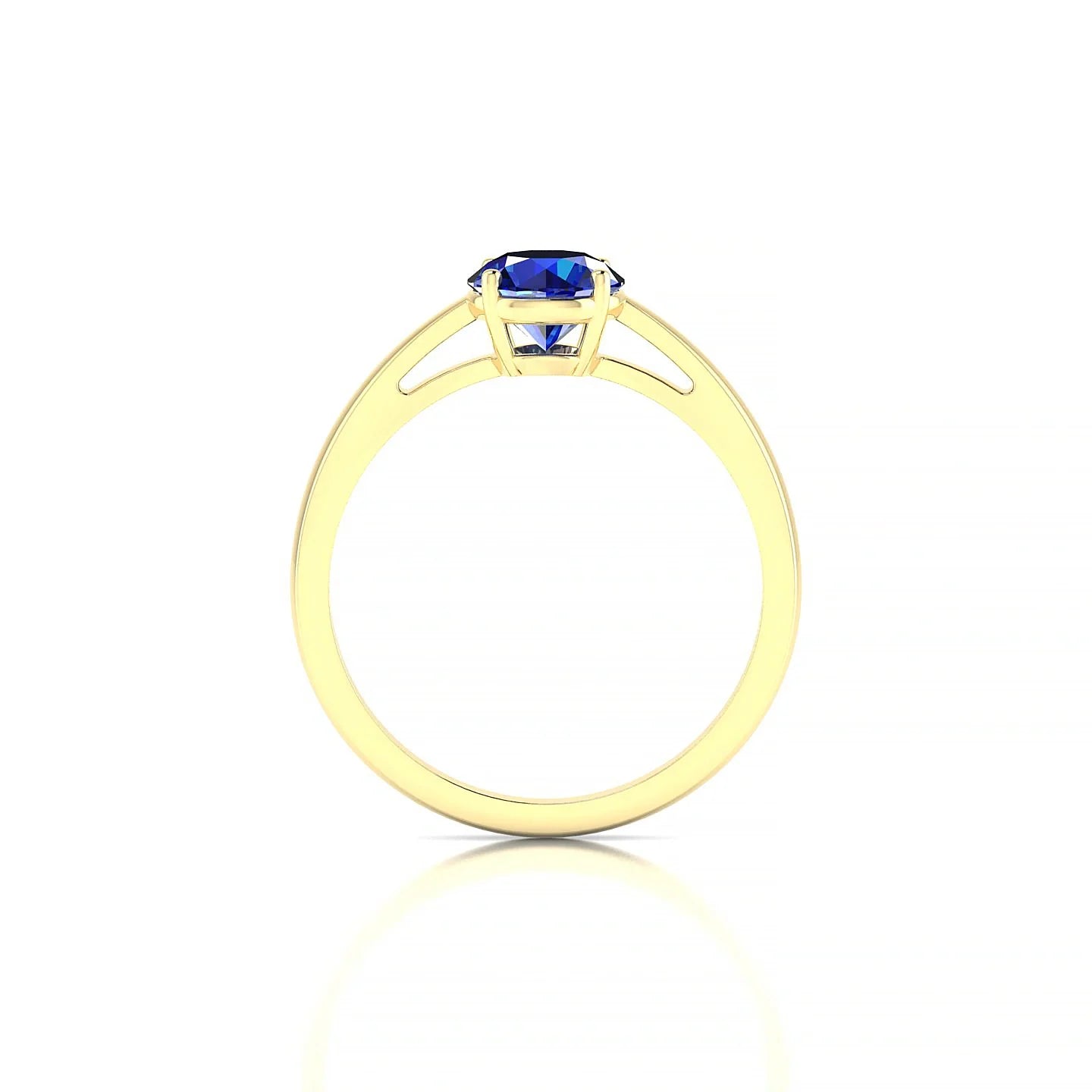 Zenith | 18k Yellow Gold 6 mm Round Sapphire Ring