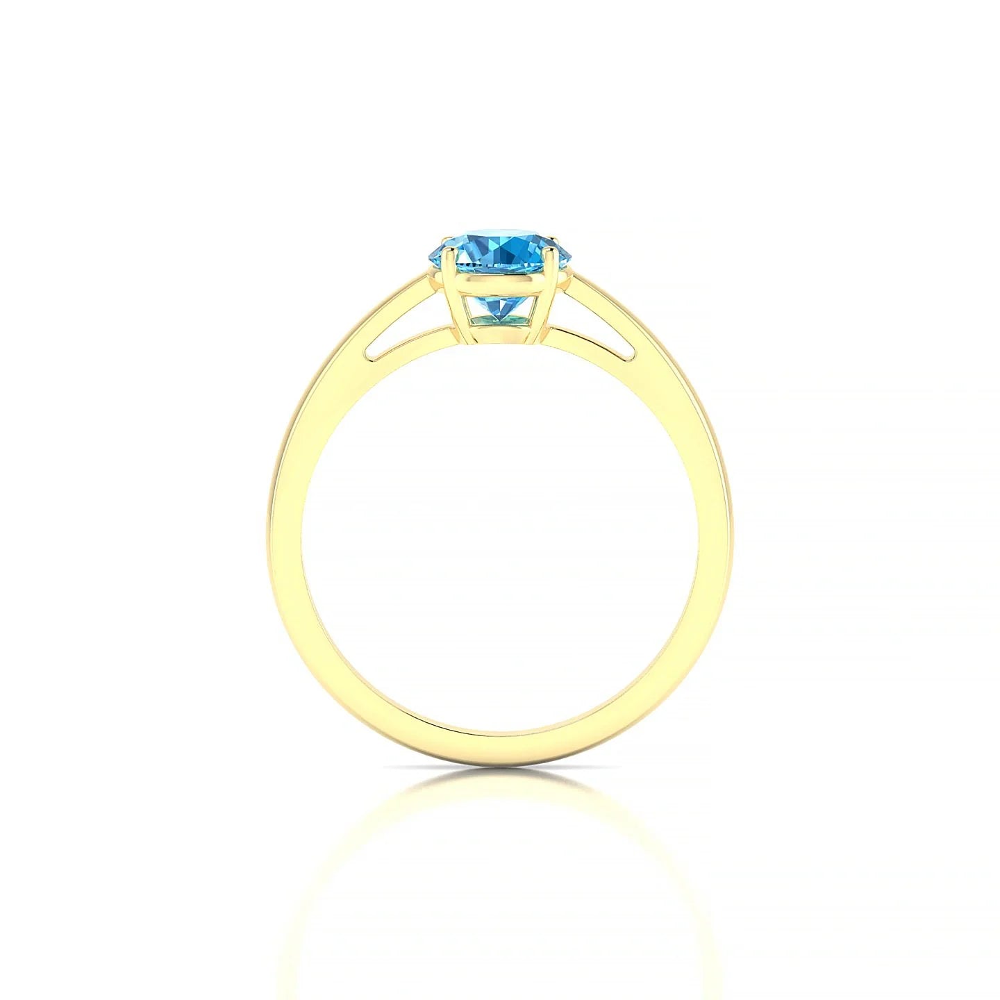 Zenith | 18k Yellow Gold 6 mm Round Topaz Ring