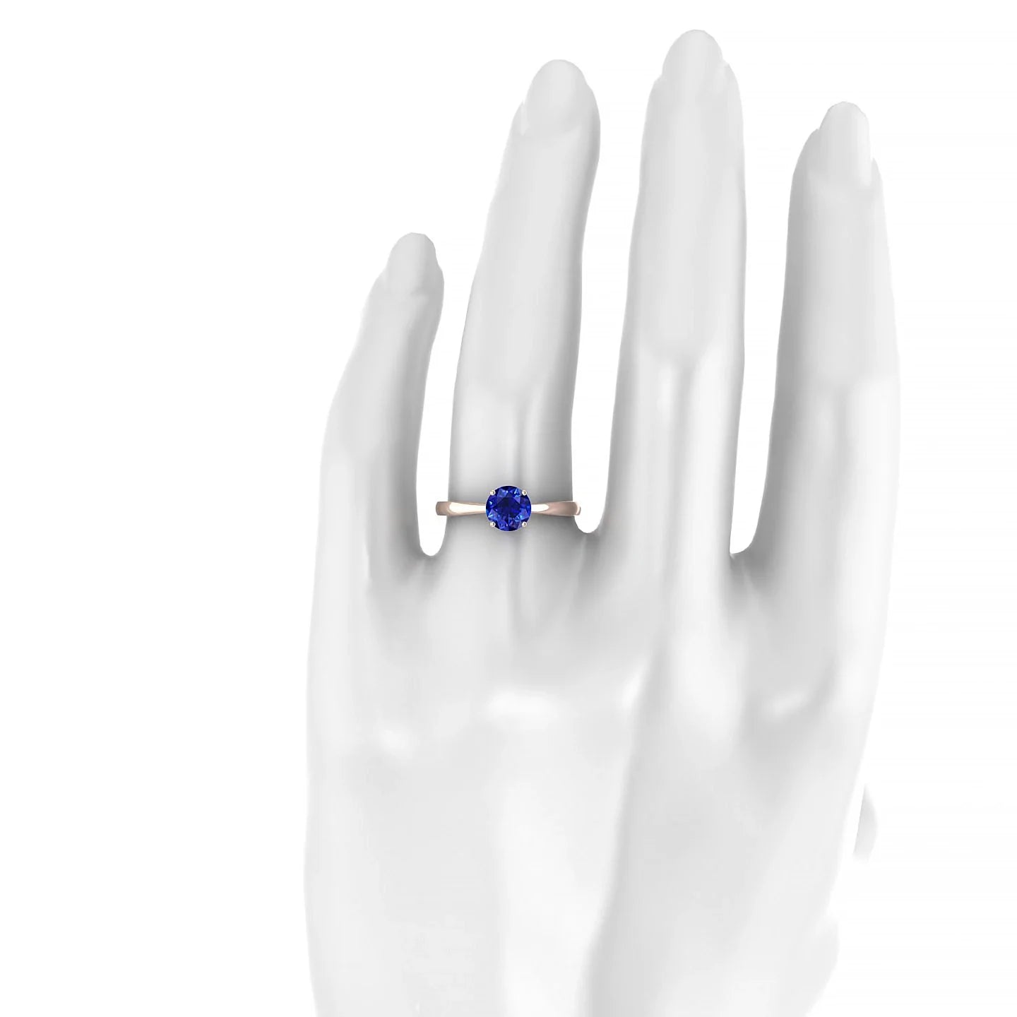 Zenith | 18k Rose Gold 6 mm Round Sapphire Ring