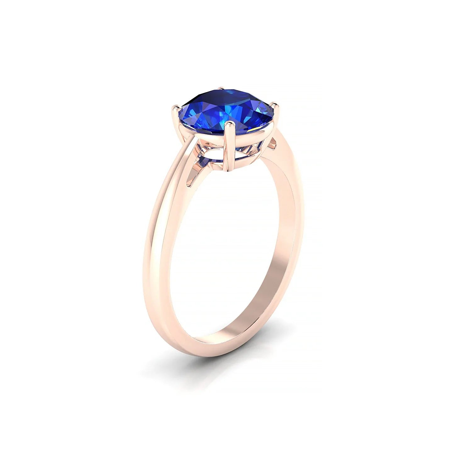 Zenith | 18k Rose Gold 8 mm Round Sapphire Ring
