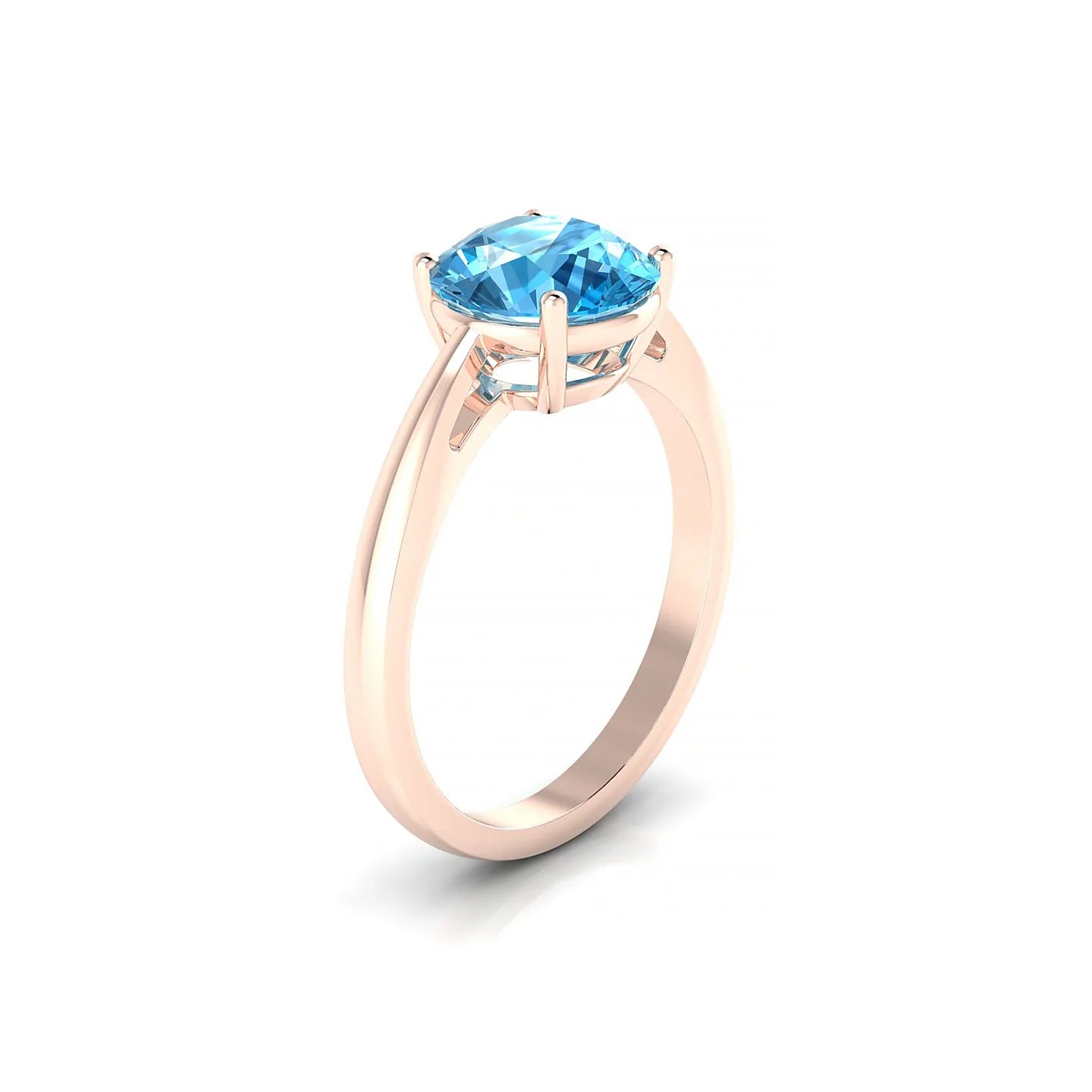 Zenith | 18k Rose Gold 8 mm Round Topaz Ring