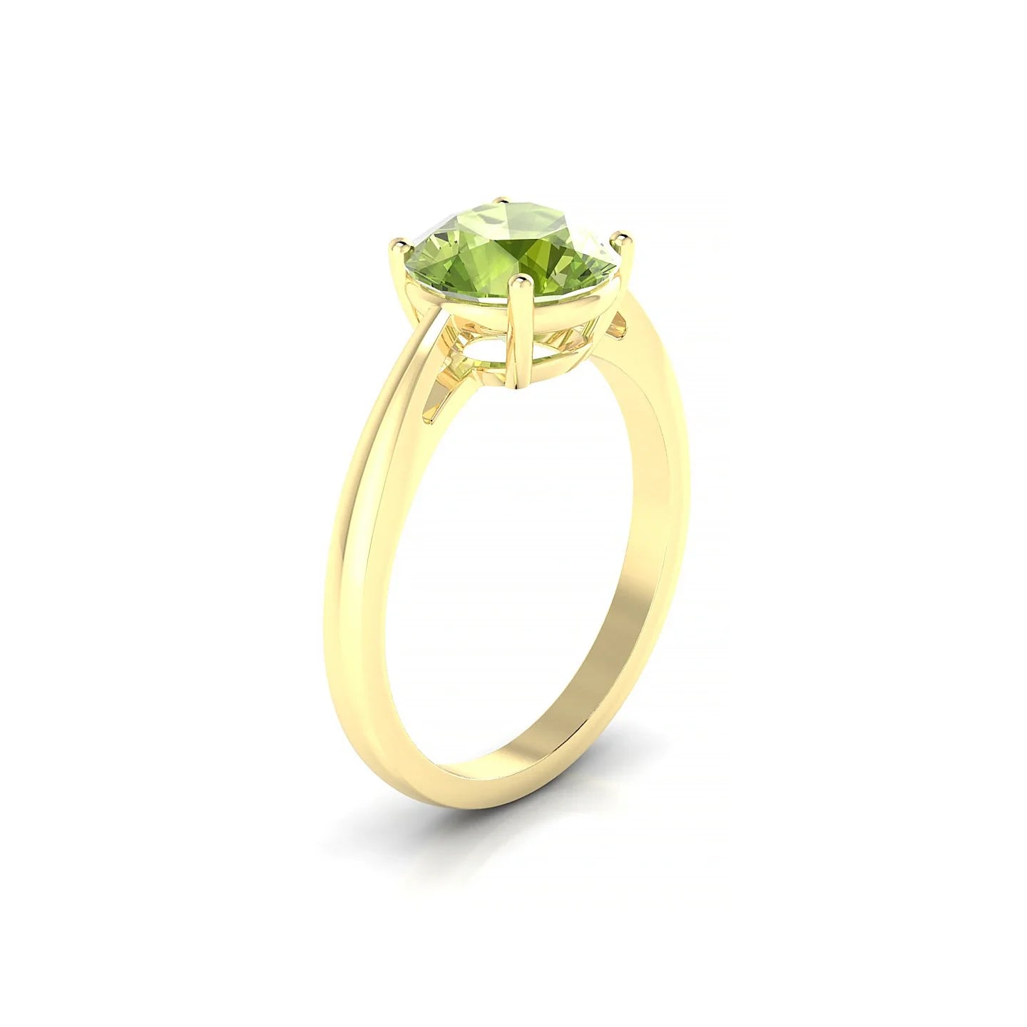 Zenith | 18k Yellow Gold 8 mm Round Peridot Ring