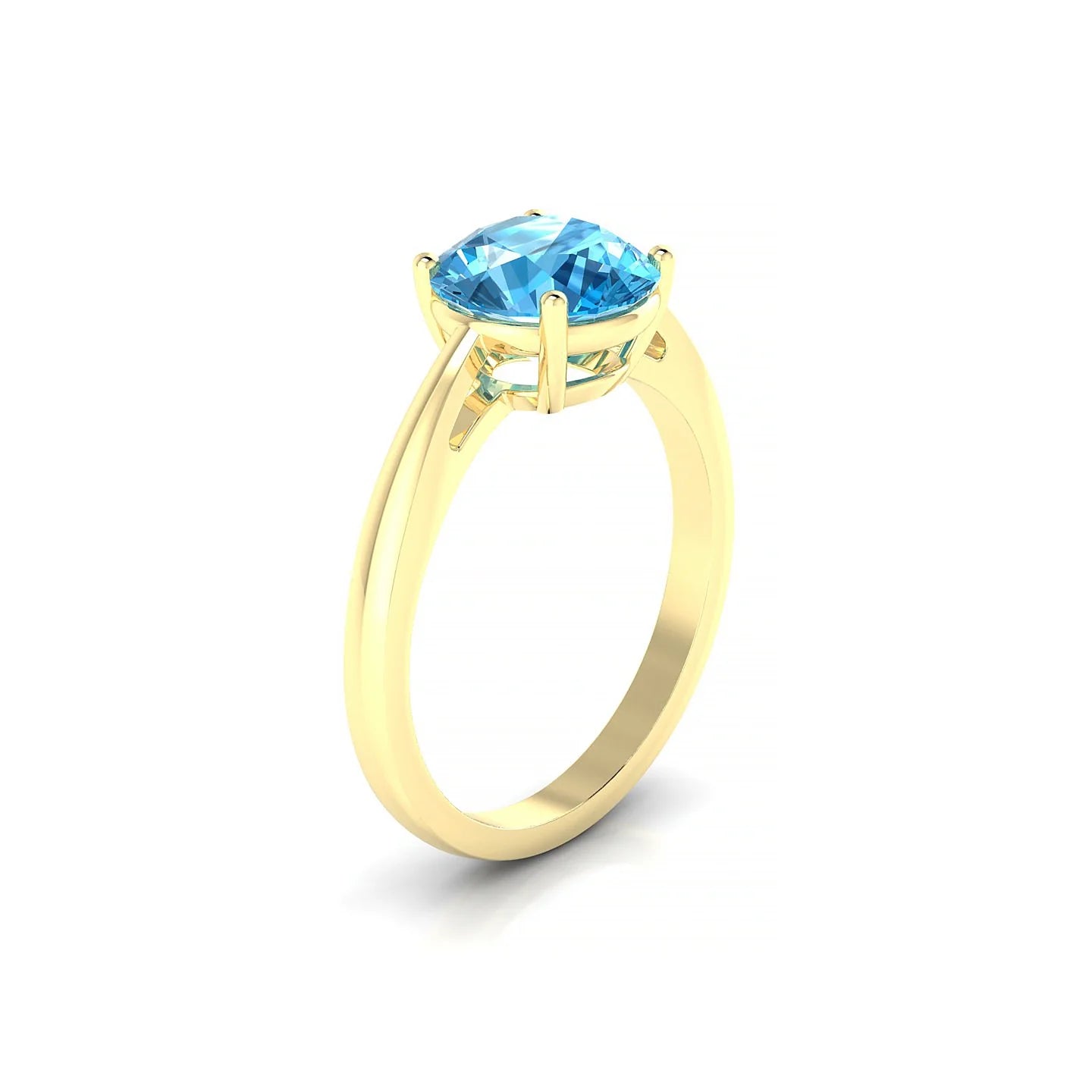 Zenith | 18k Yellow Gold 8 mm Round Topaz Ring