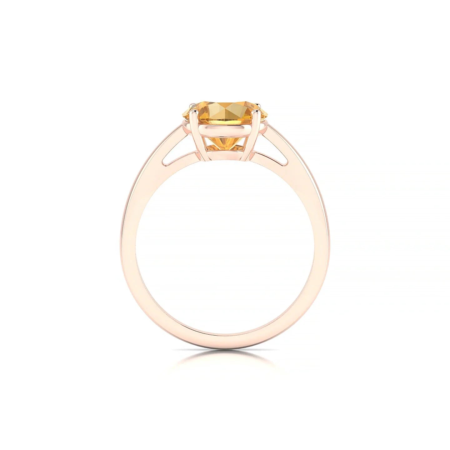 Zenith | 18k Rose Gold 8 mm Round Citrine Ring