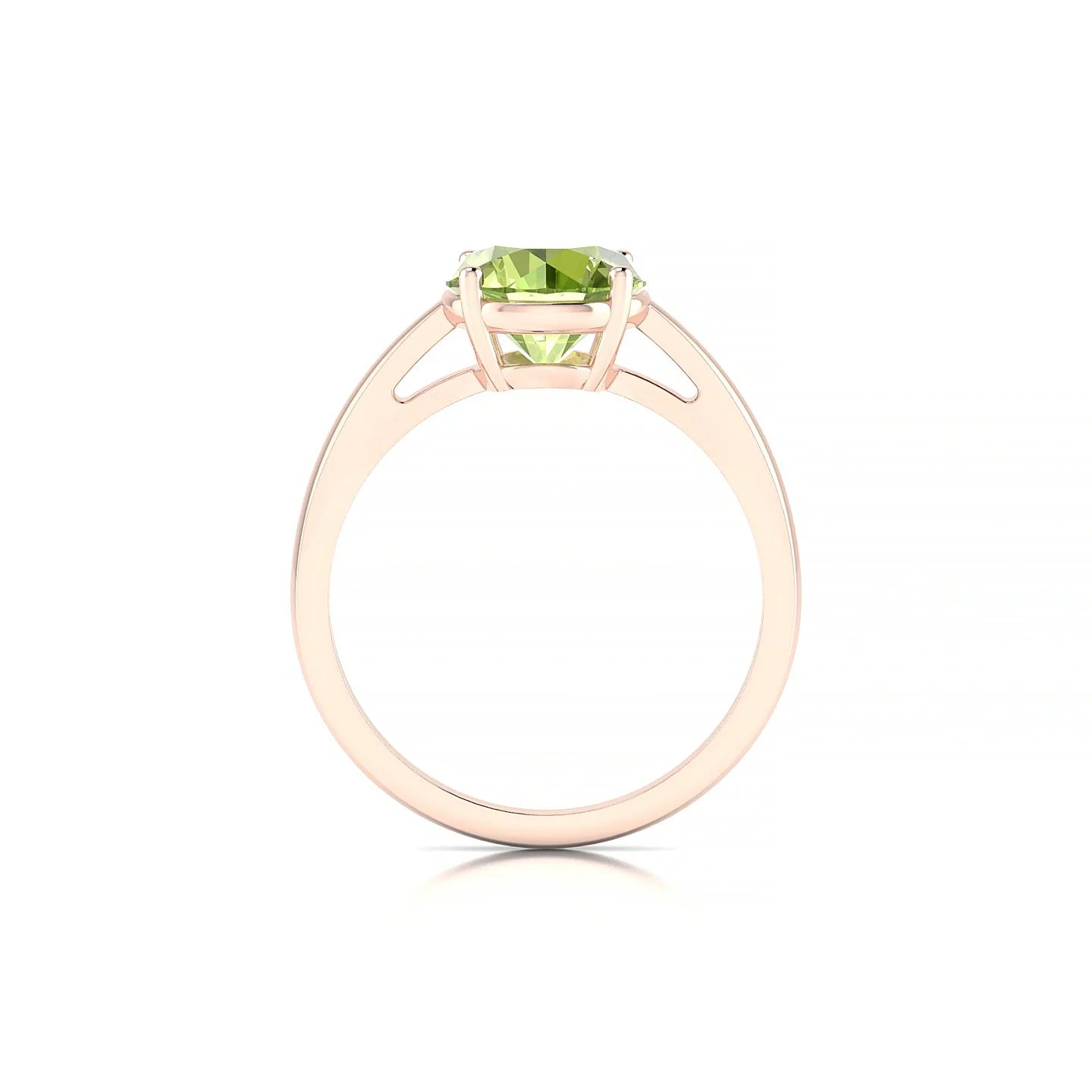 Zenith | 18k Rose Gold 8 mm Round Peridot Ring